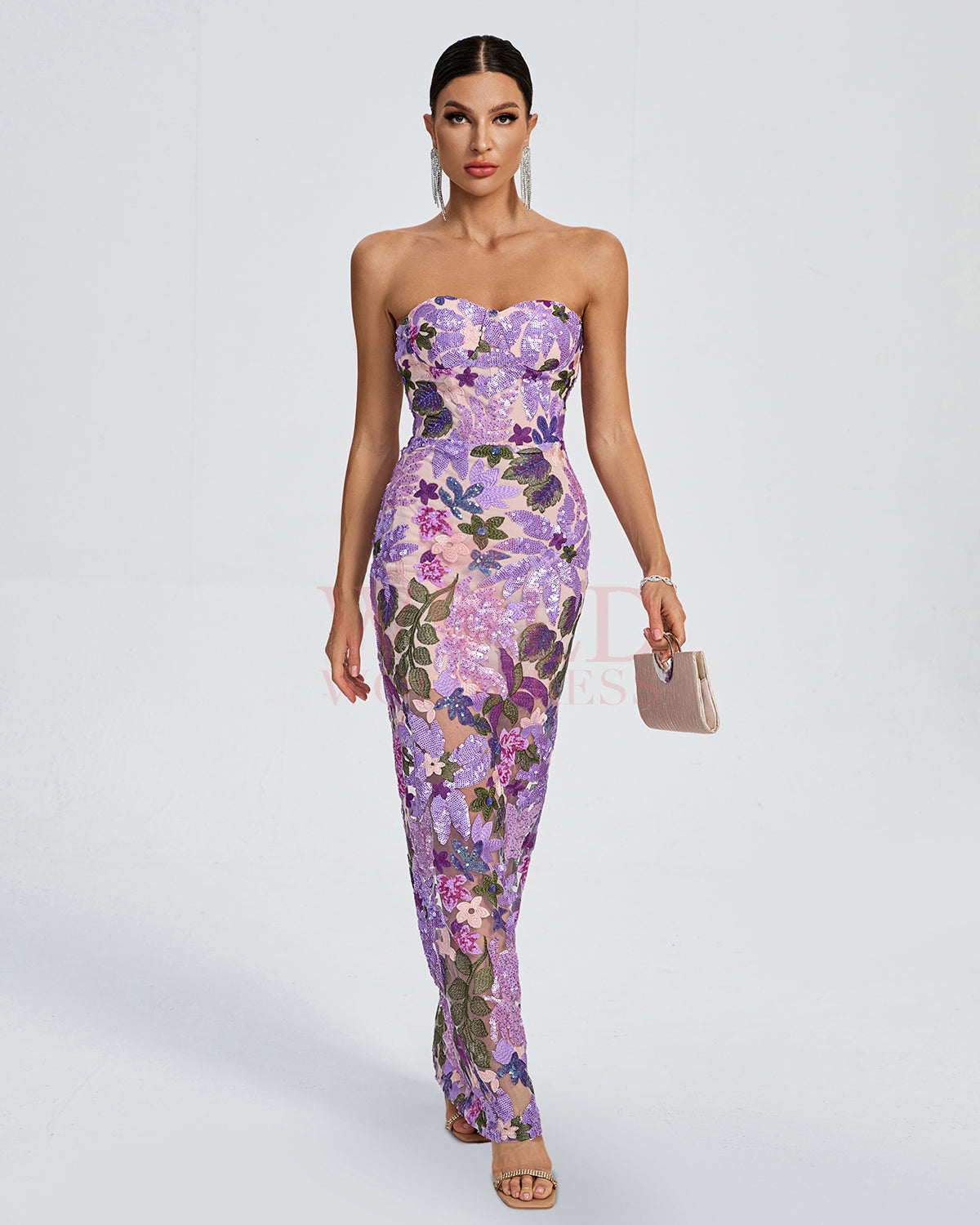 Dahlia Sequin Embellished Mini Dress Floral 4