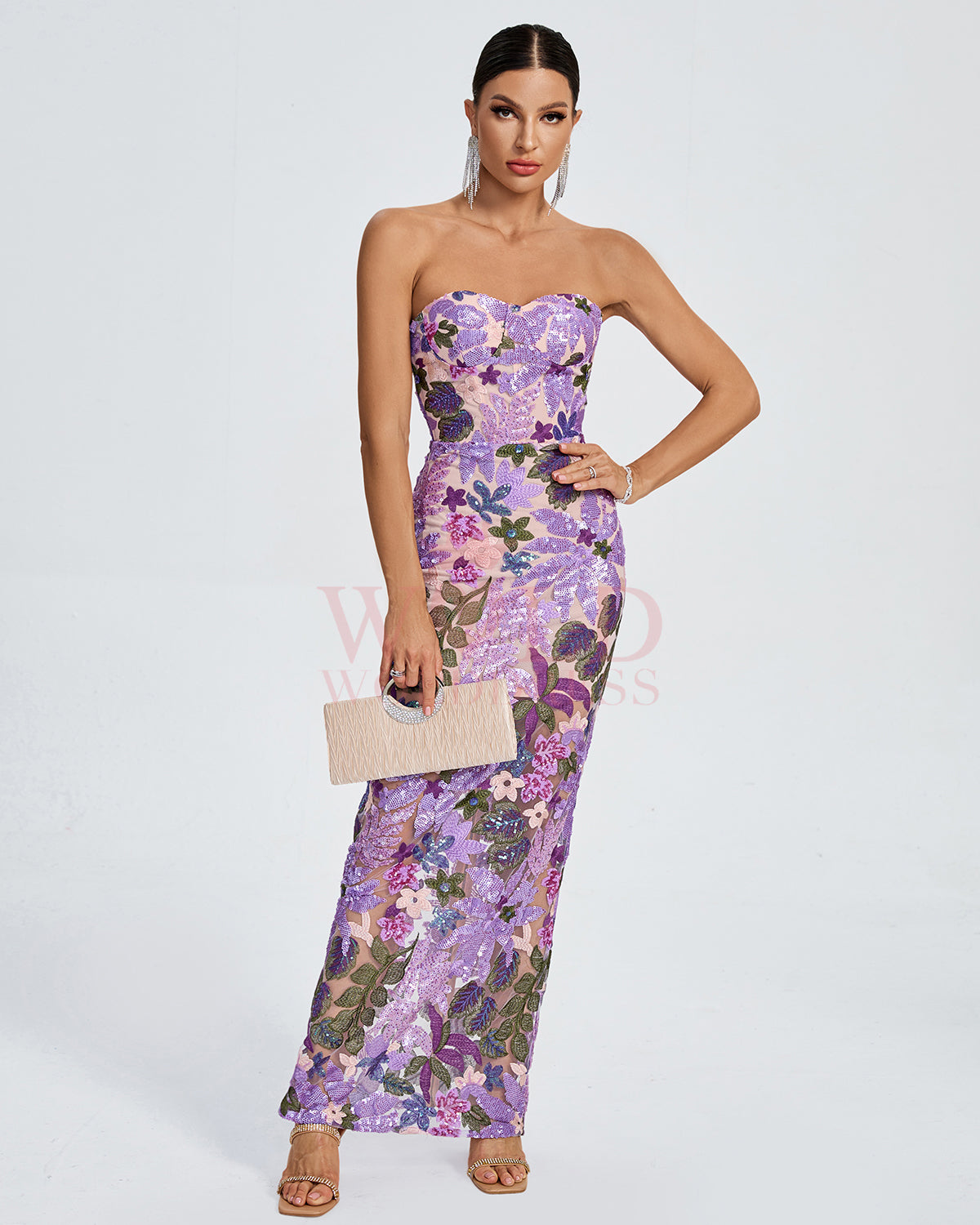 Dahlia Sequin Embellished Mini Dress Floral 5