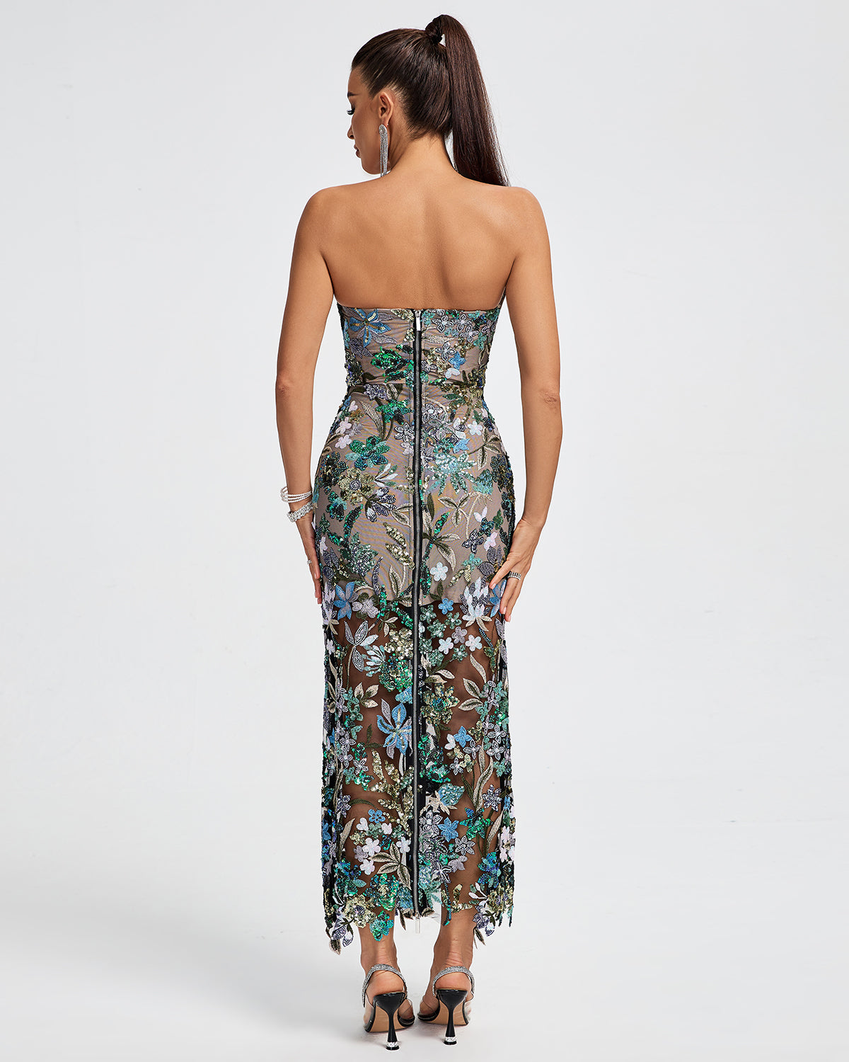 Dahlia Sequin Maxi Dress in Red Colorful 4