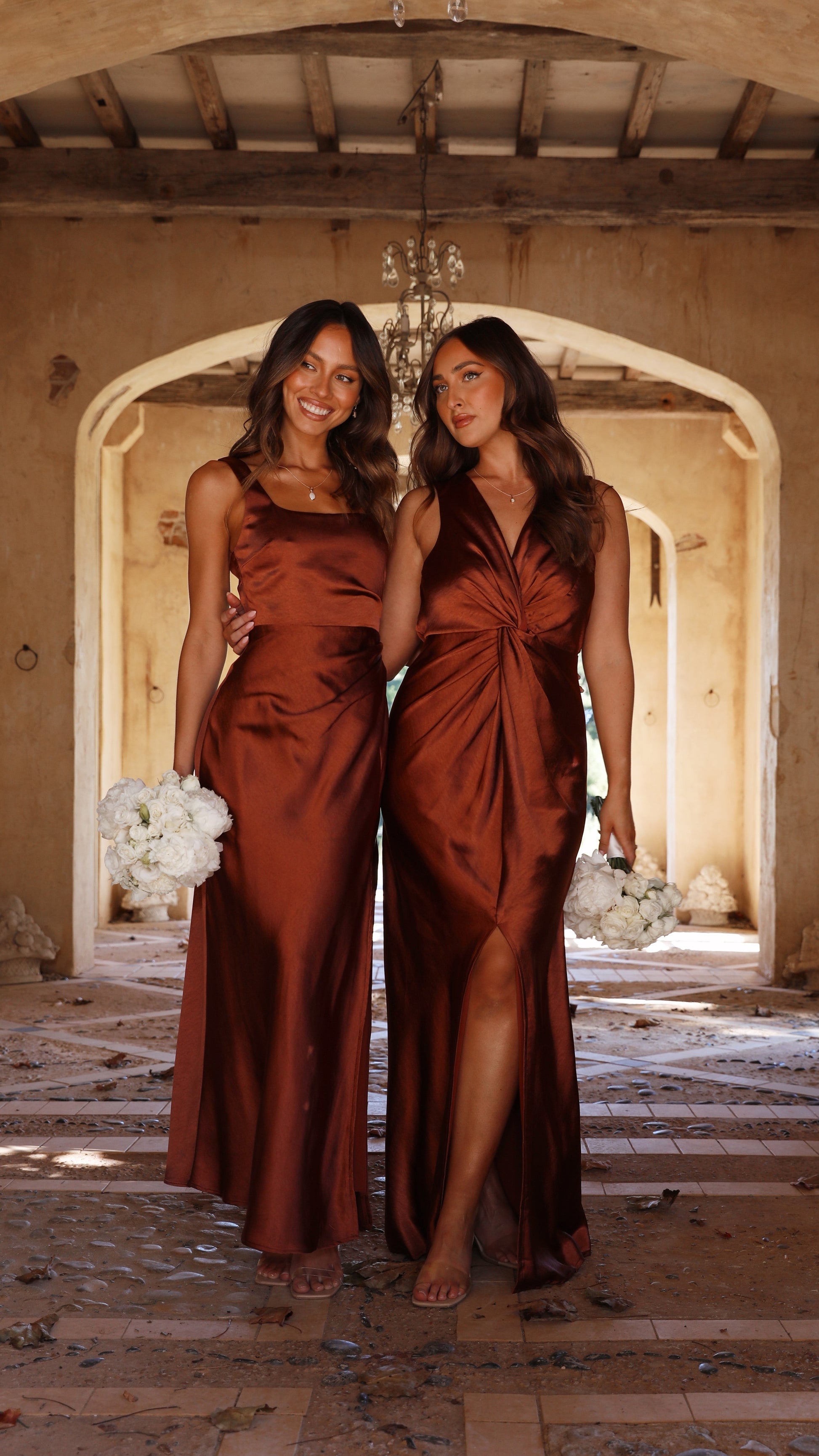 Lucia Rust Linen Maxi Dress Rust 9