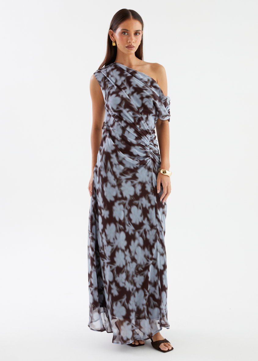 Flirtini One-Shoulder Maxi Dress Blue Leaf 6