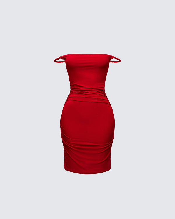 Valentina Off-Shoulder Ruched Mini Dress
