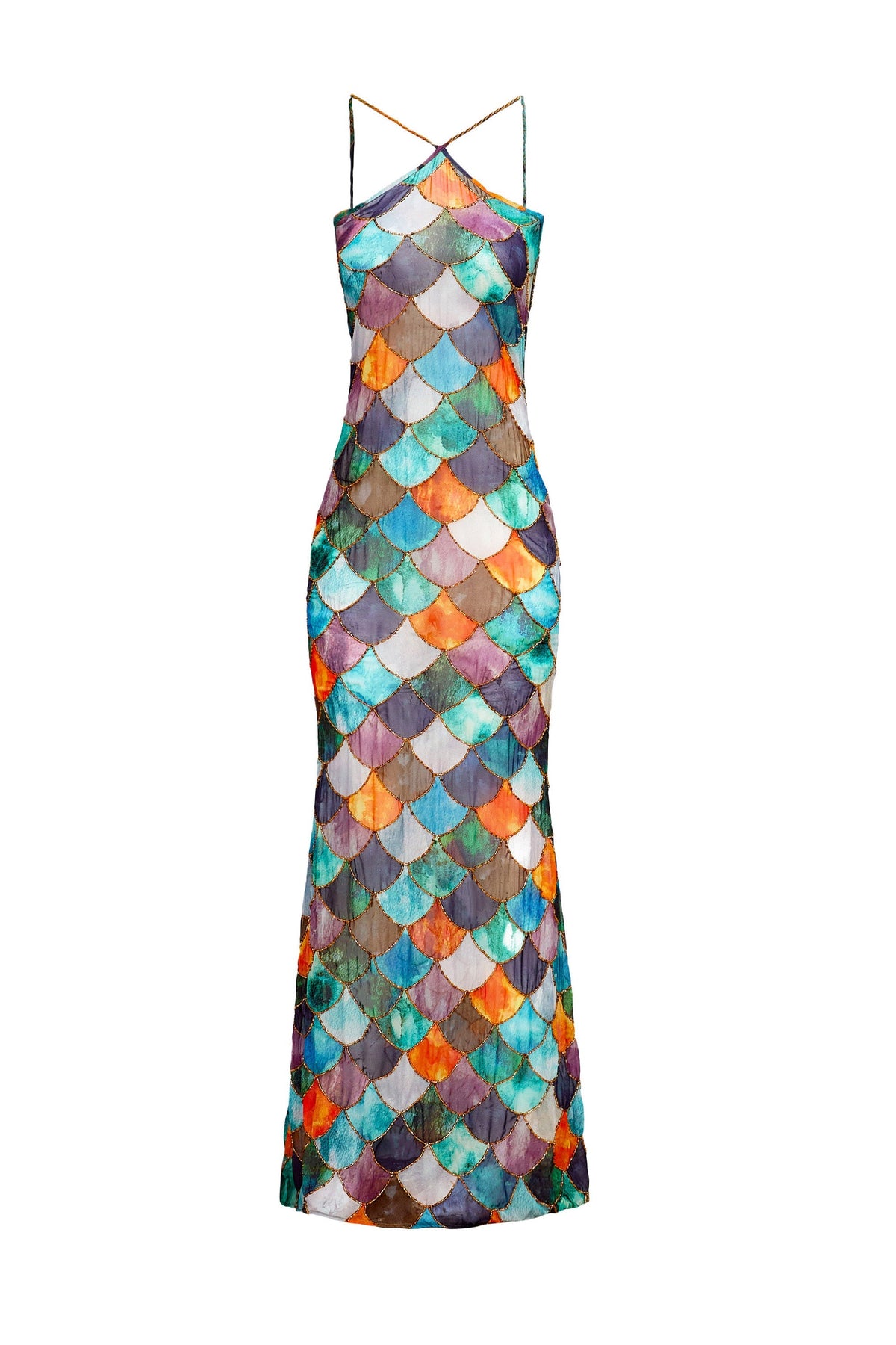 Ophelia Satin Midi Dress Multi 2