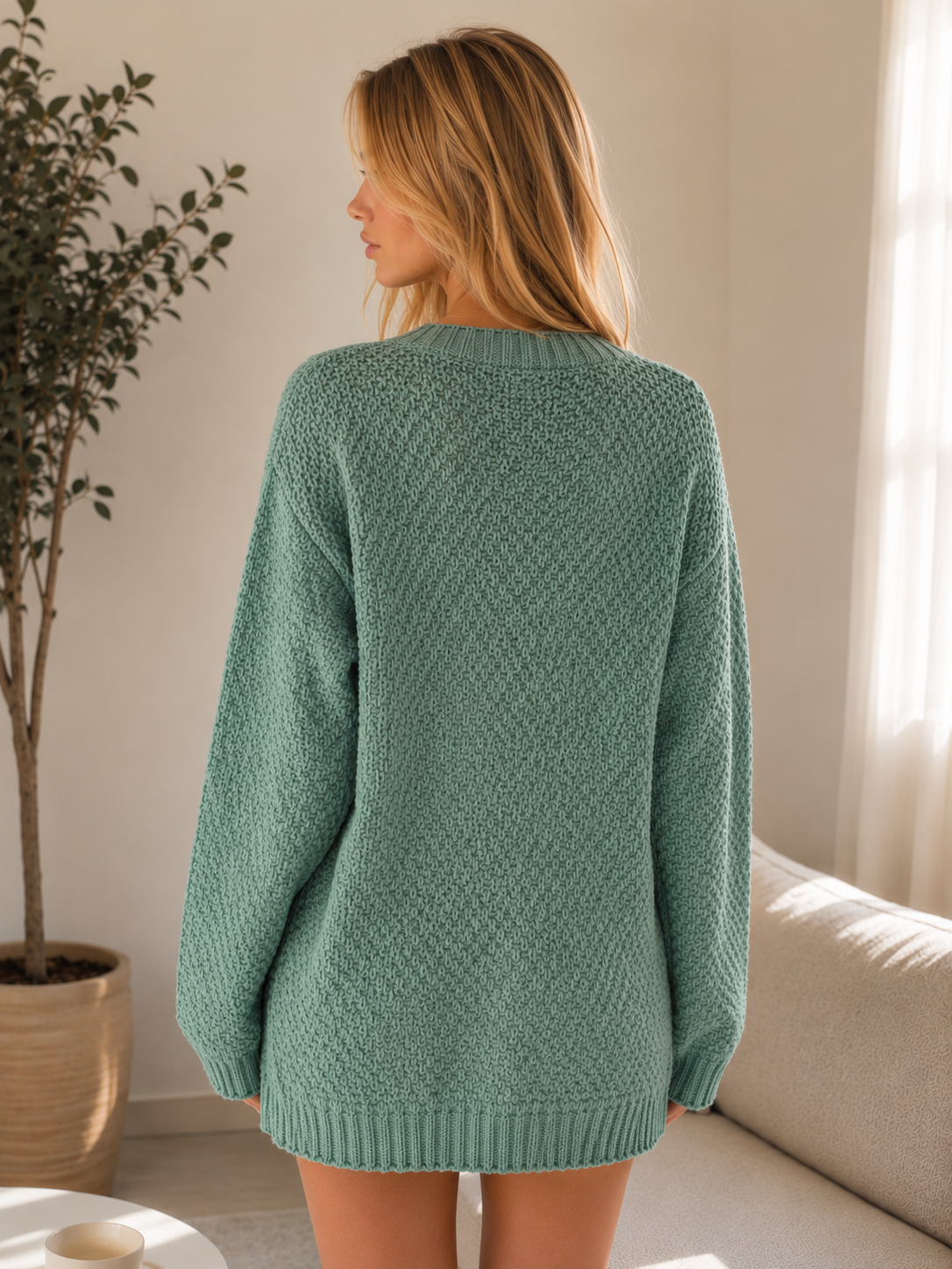Margot Open-Front Cable Knit Cardigan BURGUNDY 5