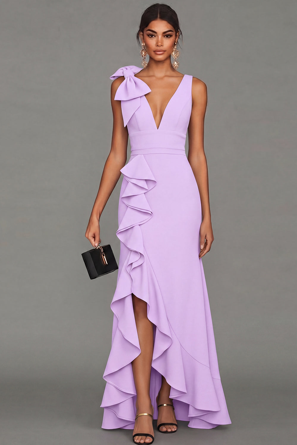 Valentina Ruffle Formal Gown Dusty Rose 9