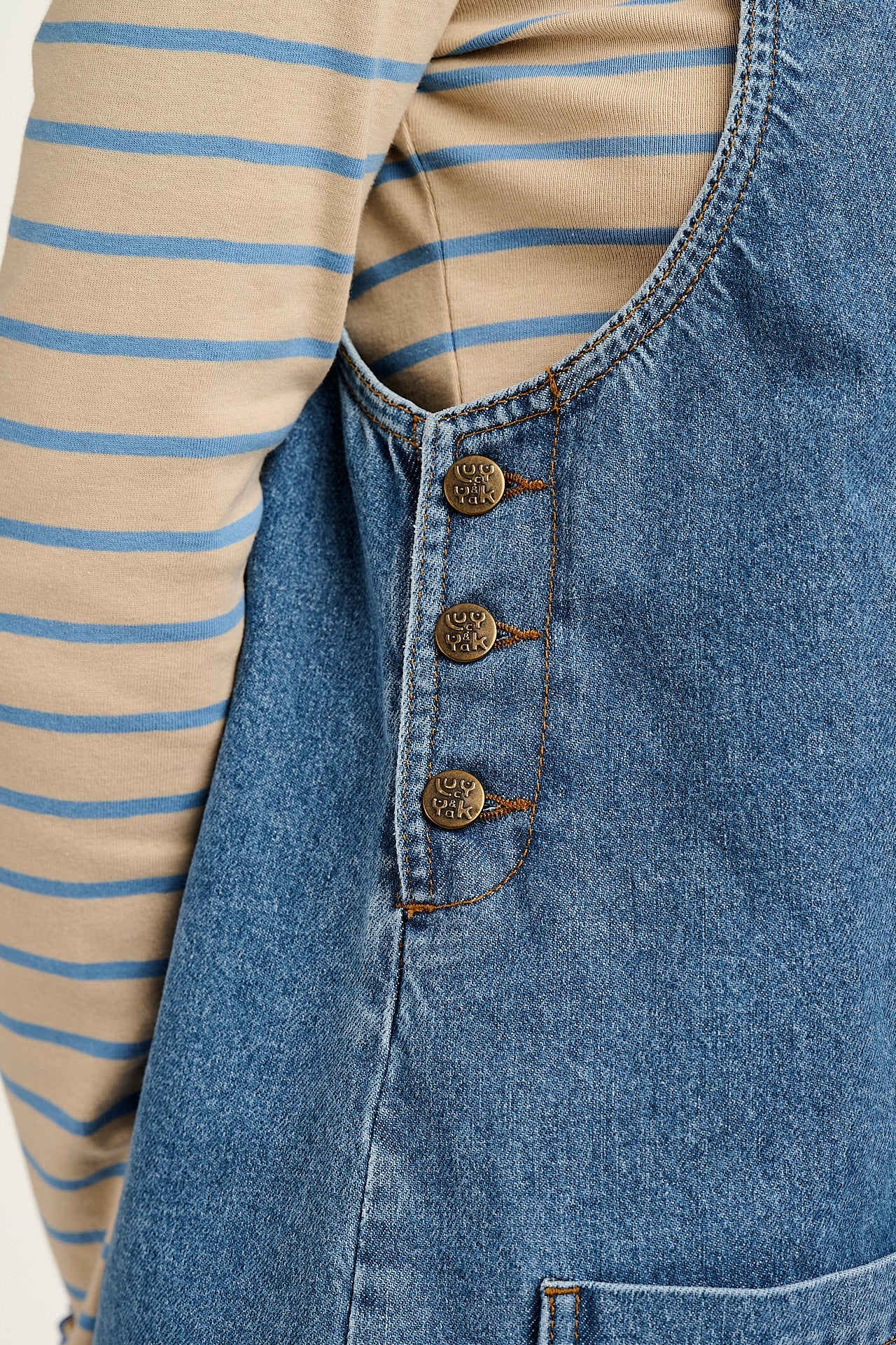Layla Denim Mini Dress Mid Wash Blue Denim 5