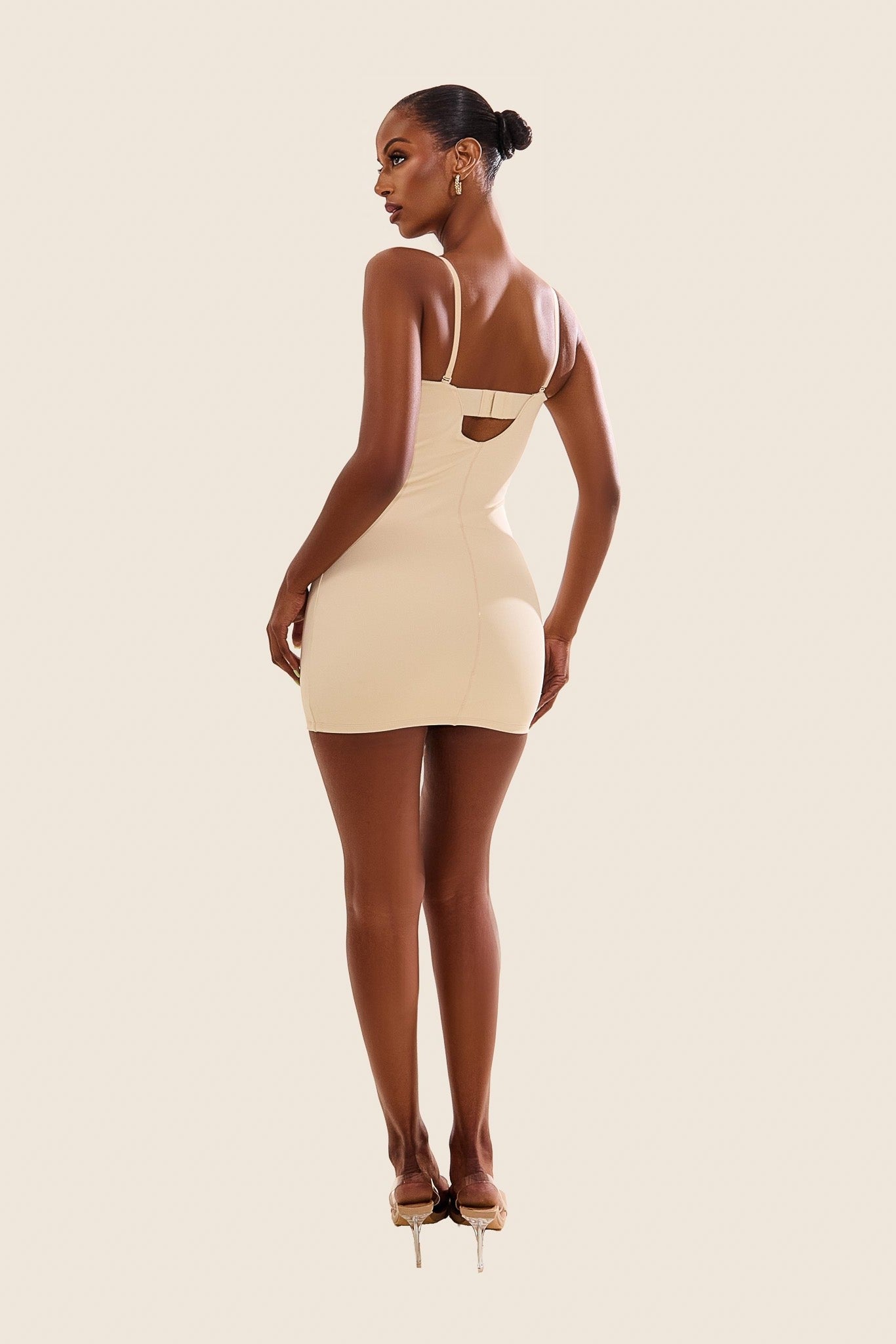 Evangeline Sculpted Mini Dress in Blush Stone 10