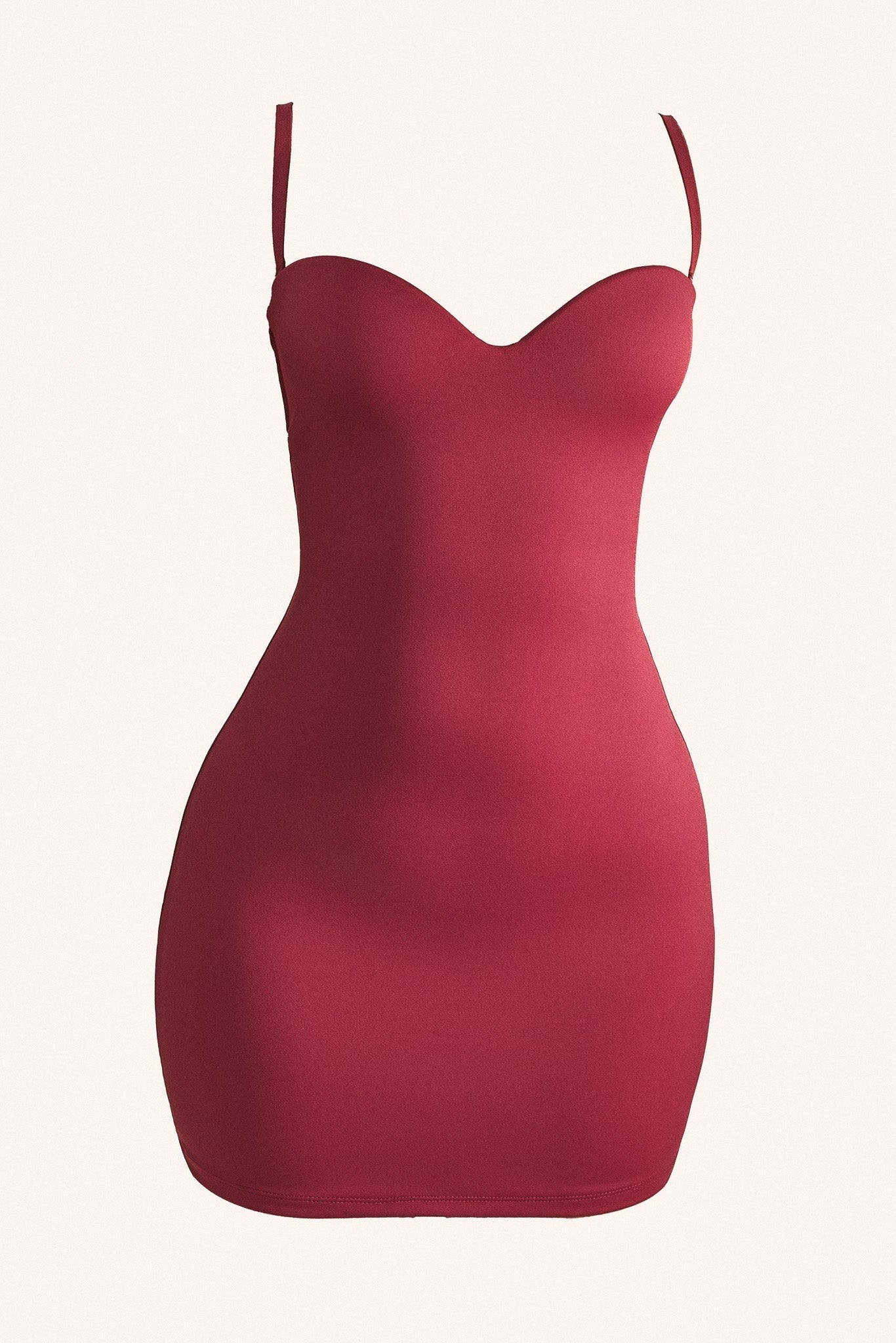 Evangeline Sculpted Mini Dress in Blush Red 6