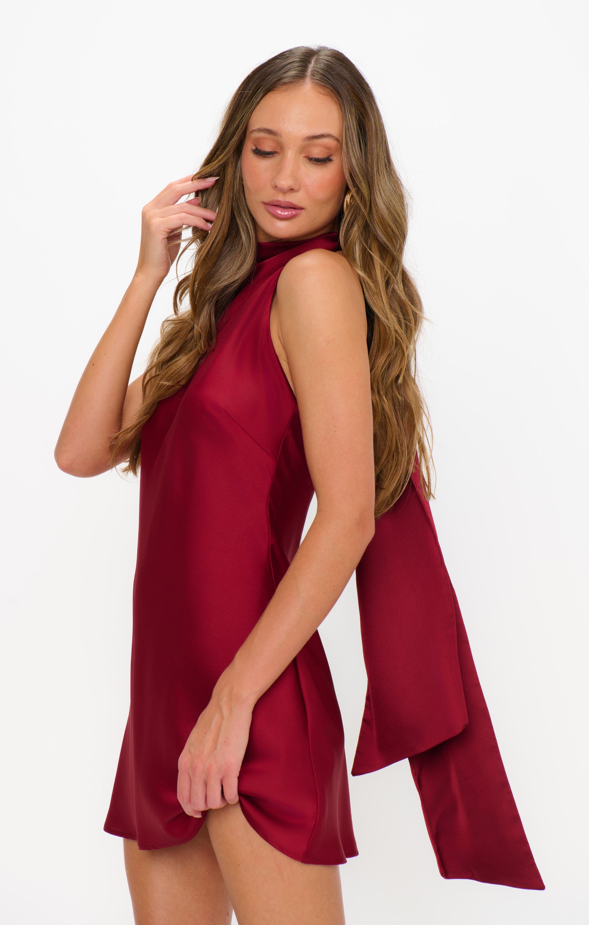 Lisa Luxe Satin Mini Dress 4