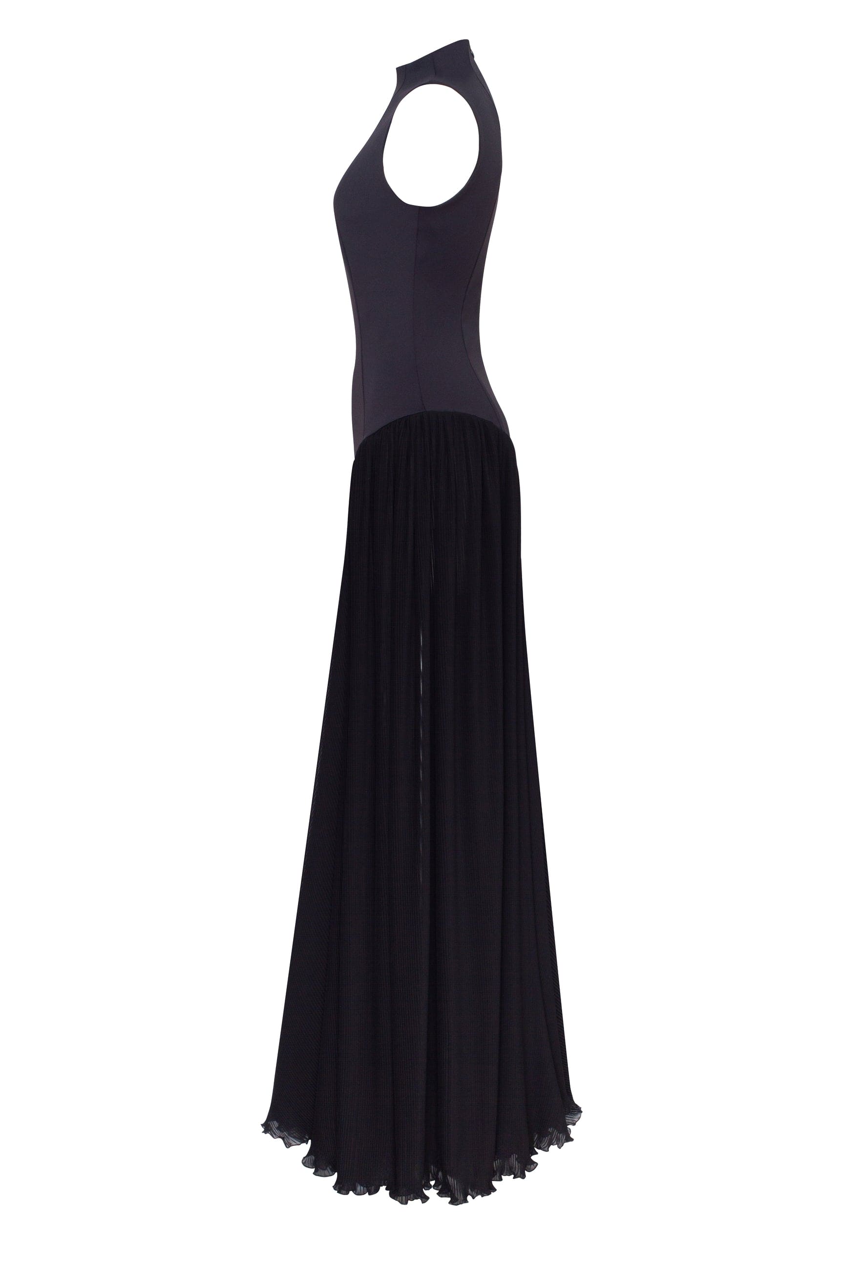 Margot Mock Neck Maxi Dress Black 7