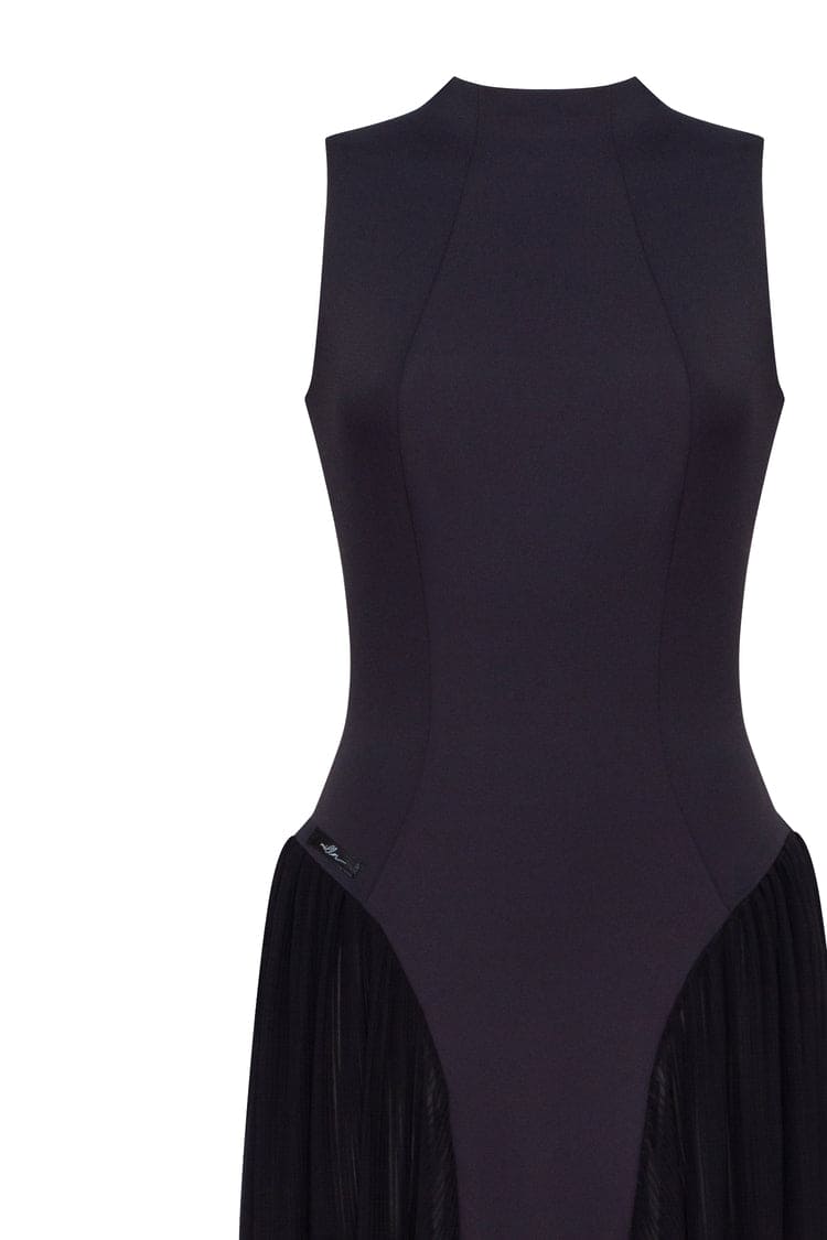 Margot Mock Neck Maxi Dress Black 6