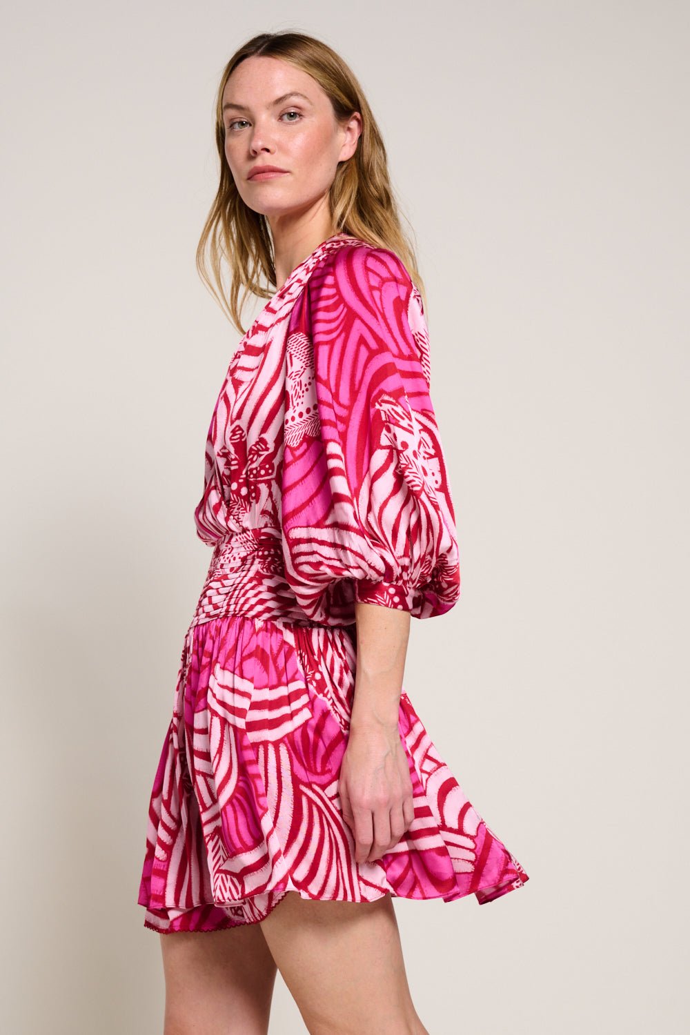 Colleen Jacquard Mini Dress Pink Japonism 1
