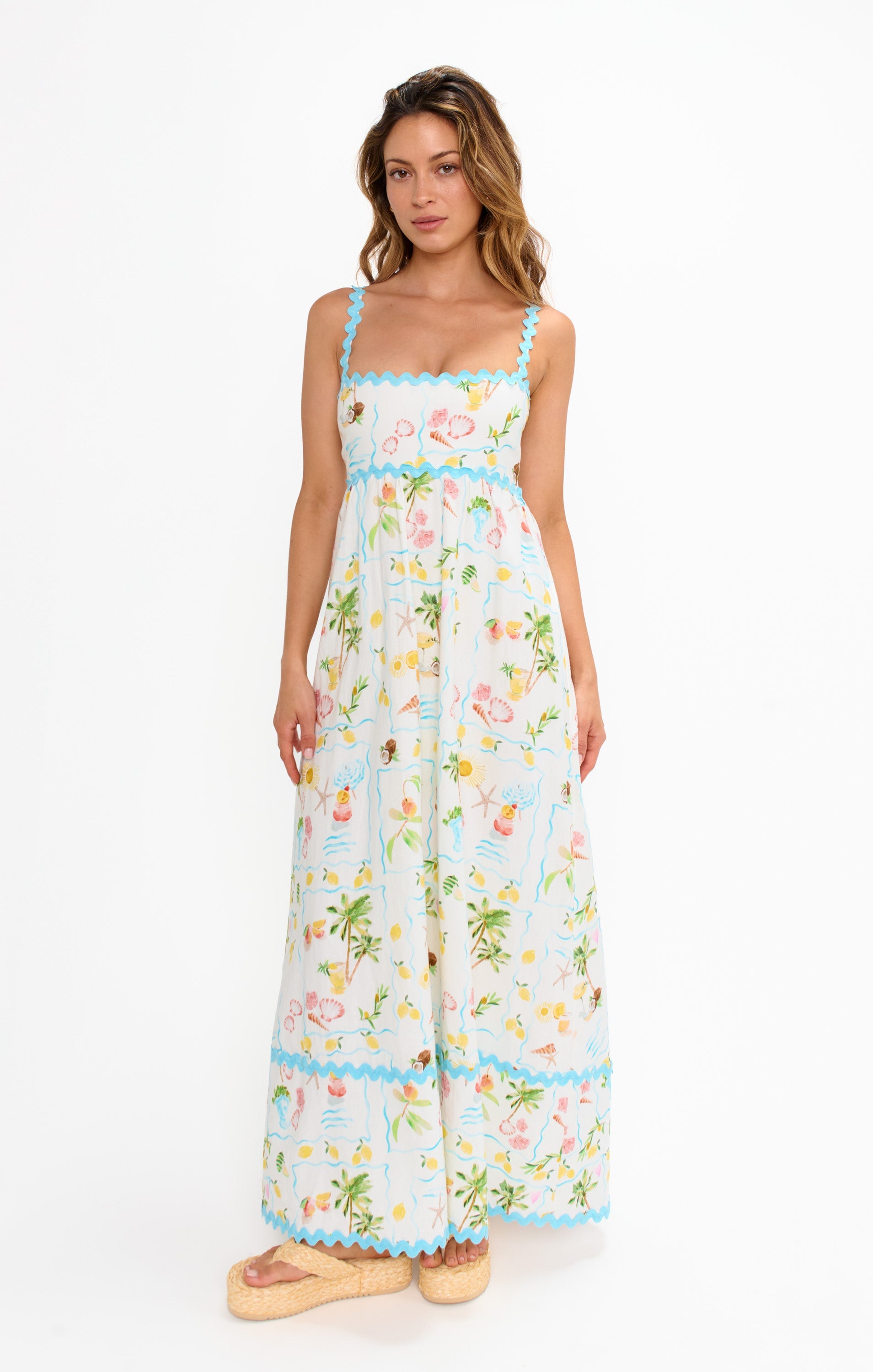 Margot Scallop Maxi Dress in Seaside Blue 9
