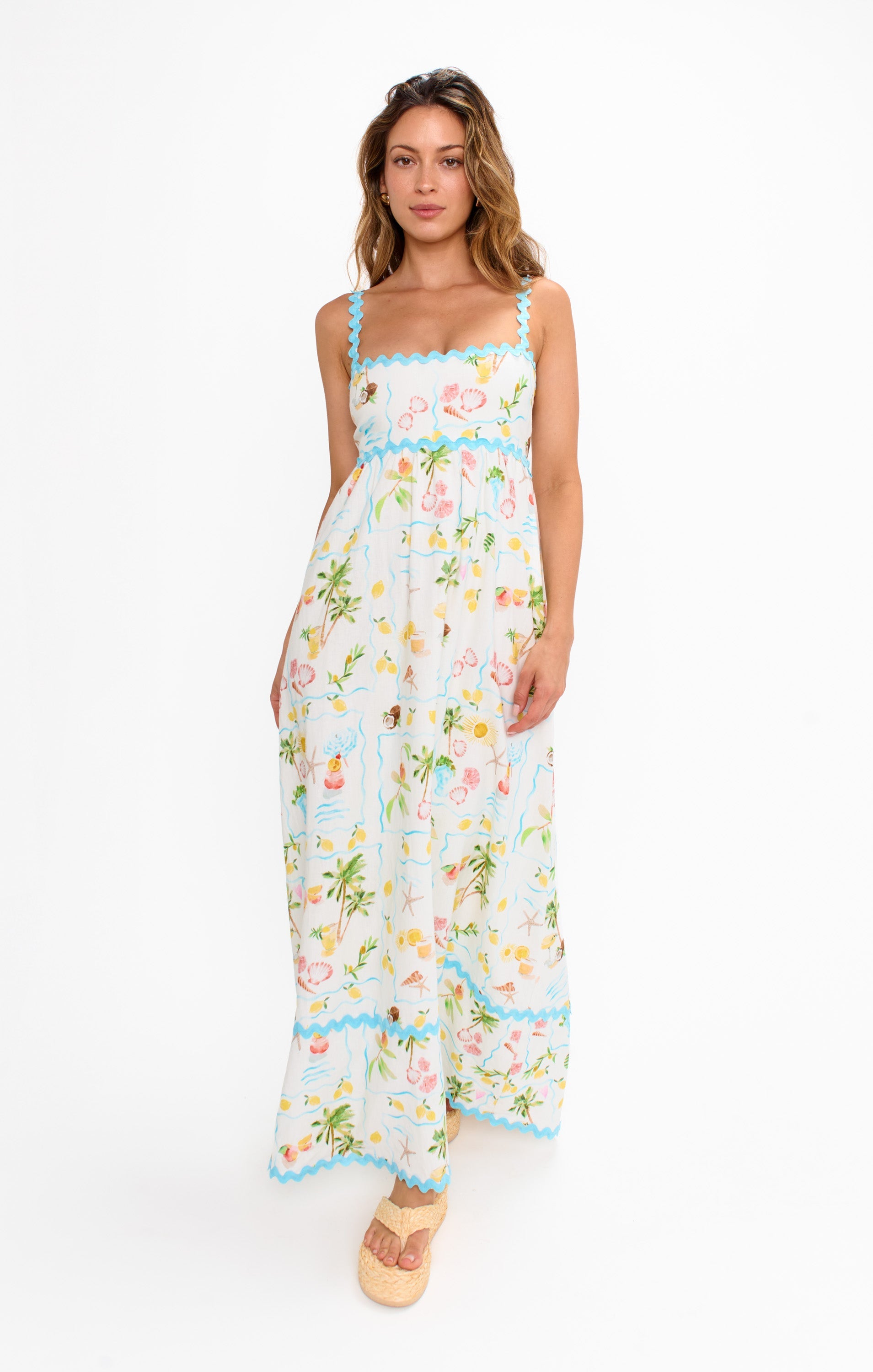 Margot Scallop Maxi Dress in Seaside Blue 14
