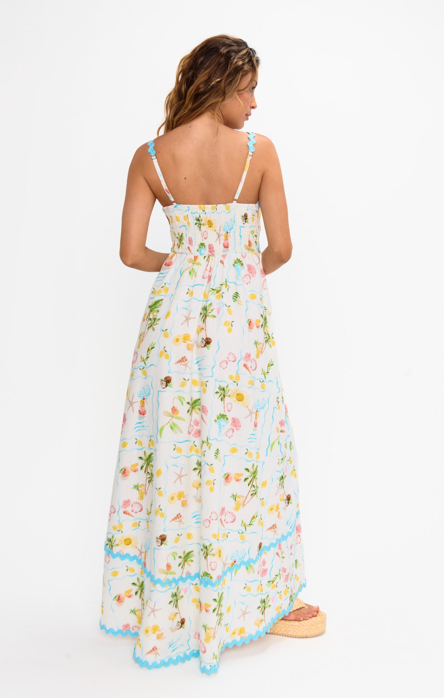 Margot Scallop Maxi Dress in Seaside Blue 3