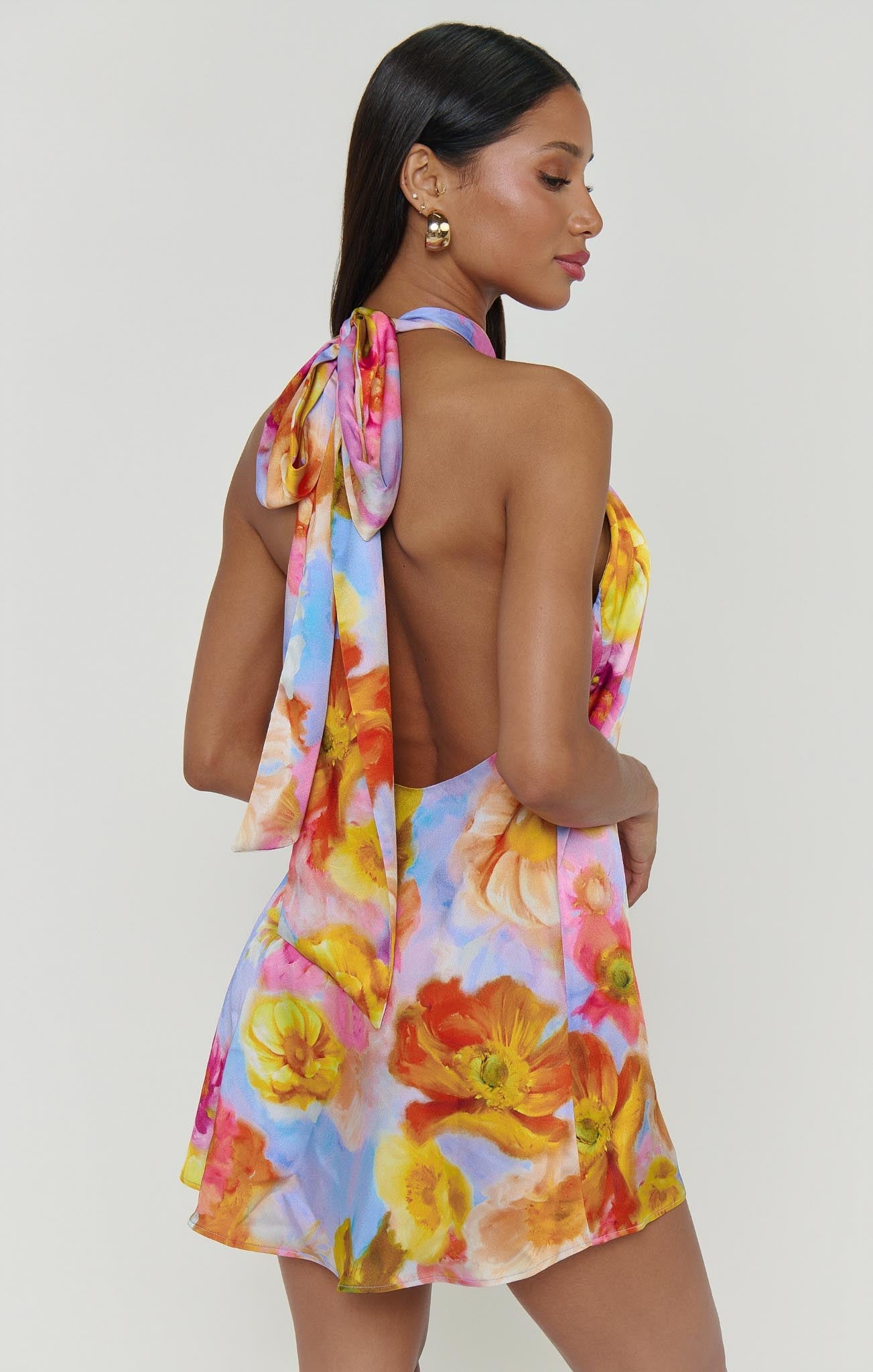 Margot Twist Mini Dress in Brushed Blooms 5