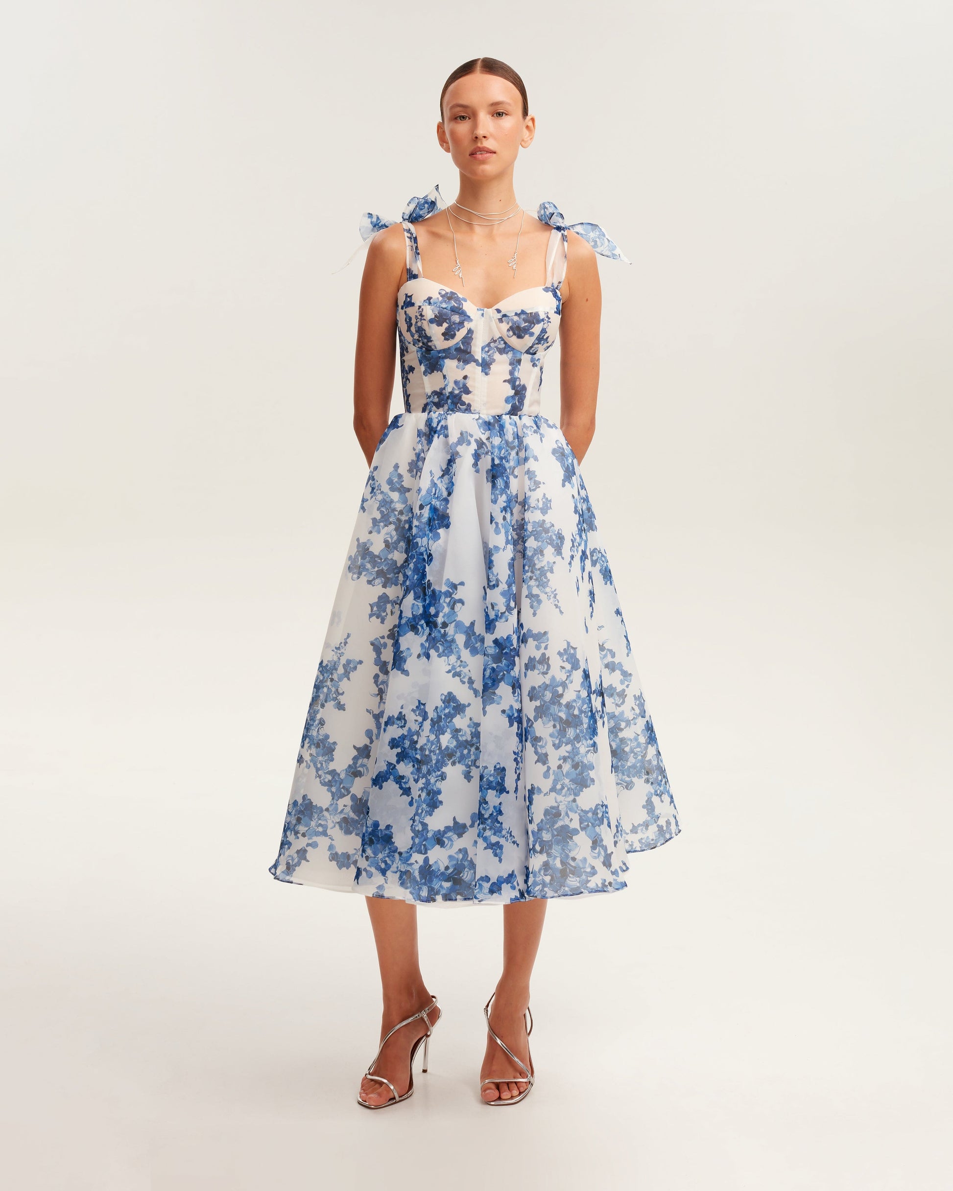 Rosalie Floral Midi Dress patterned organza midi dress, Garden of Eden 1
