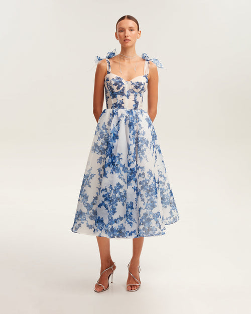 Rosalie Floral Midi Dress patterned organza midi dress, Garden of Eden 1