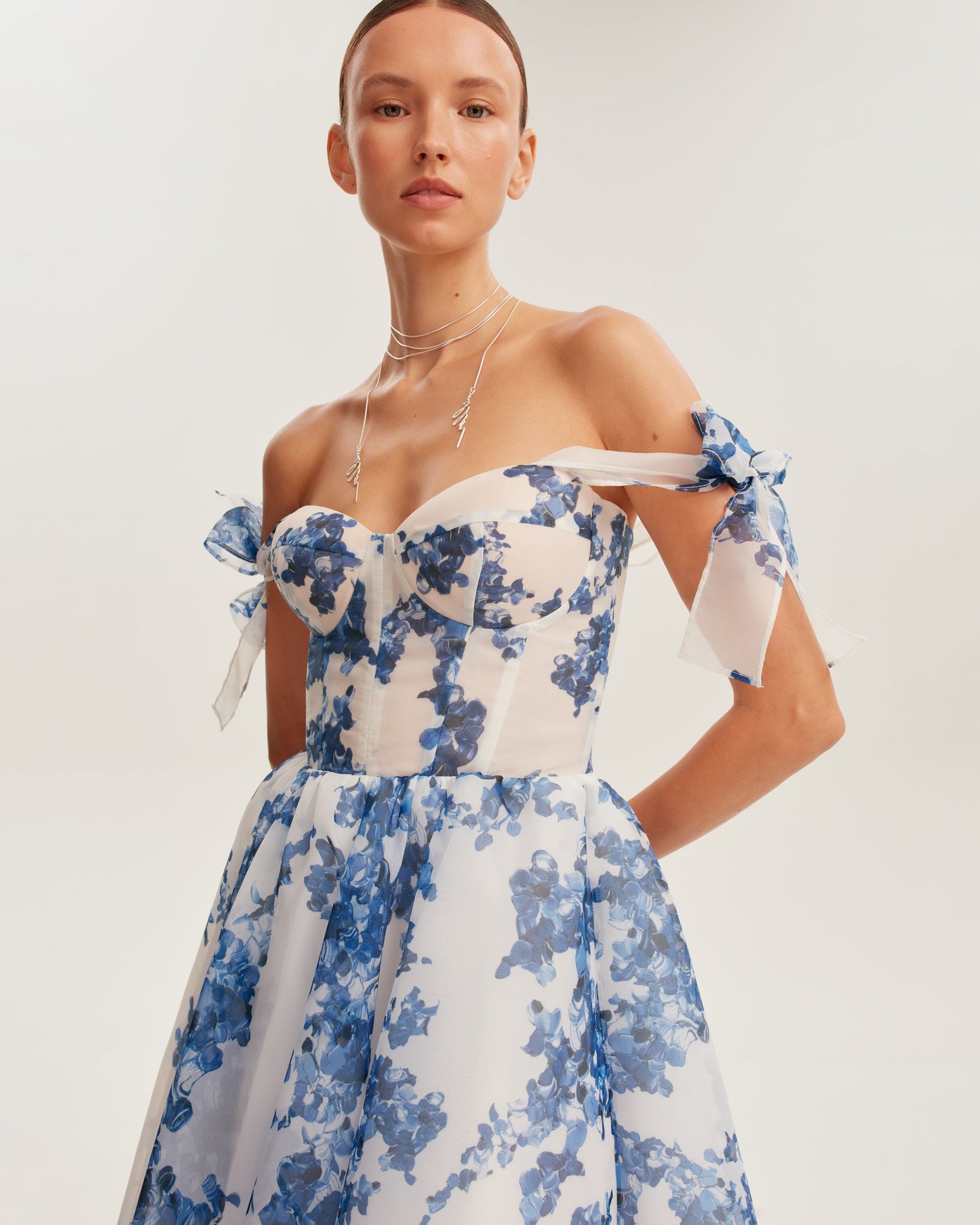 Rosalie Floral Midi Dress patterned organza midi dress, Garden of Eden 5