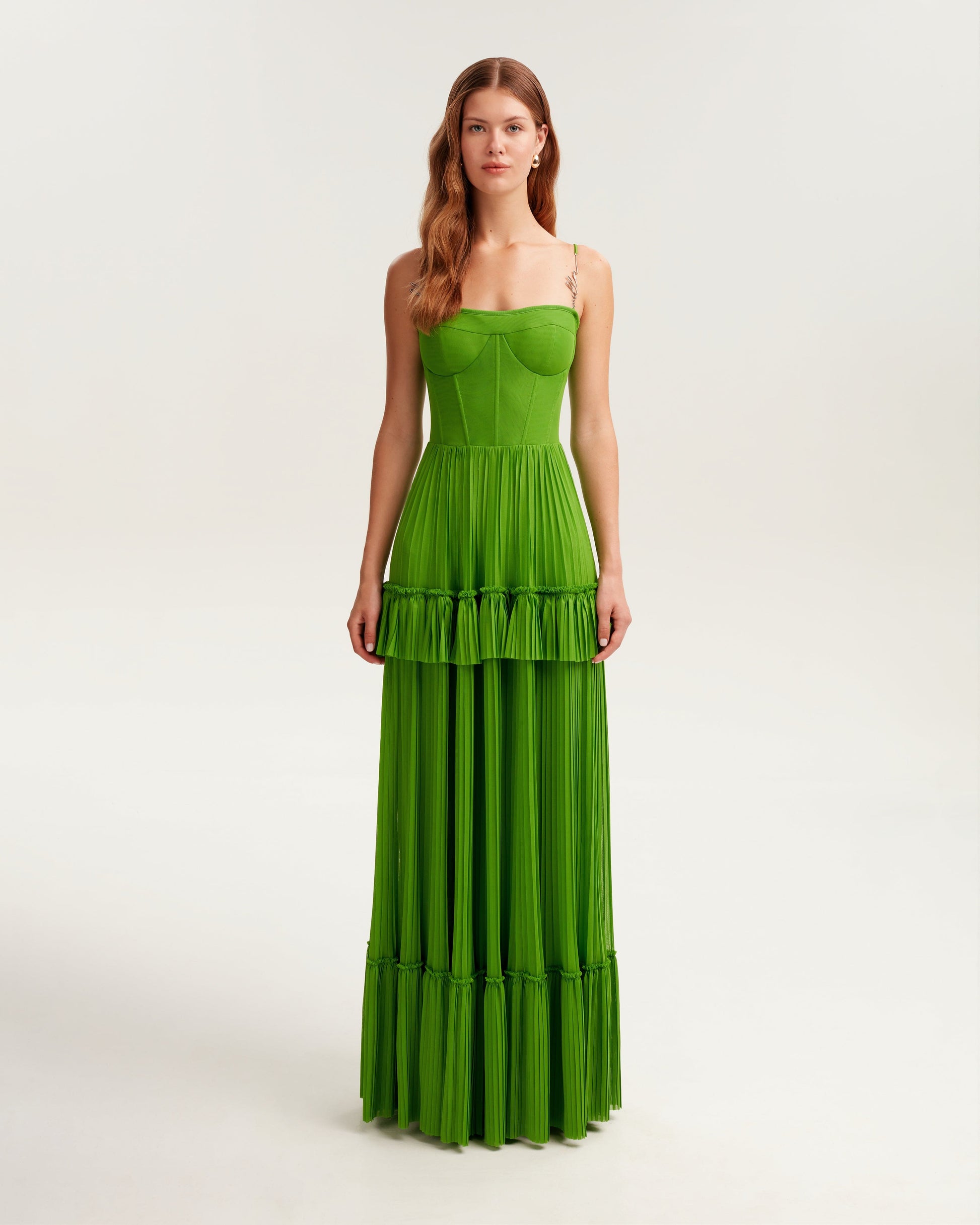 Milla Tulle Maxi Dress Green 1