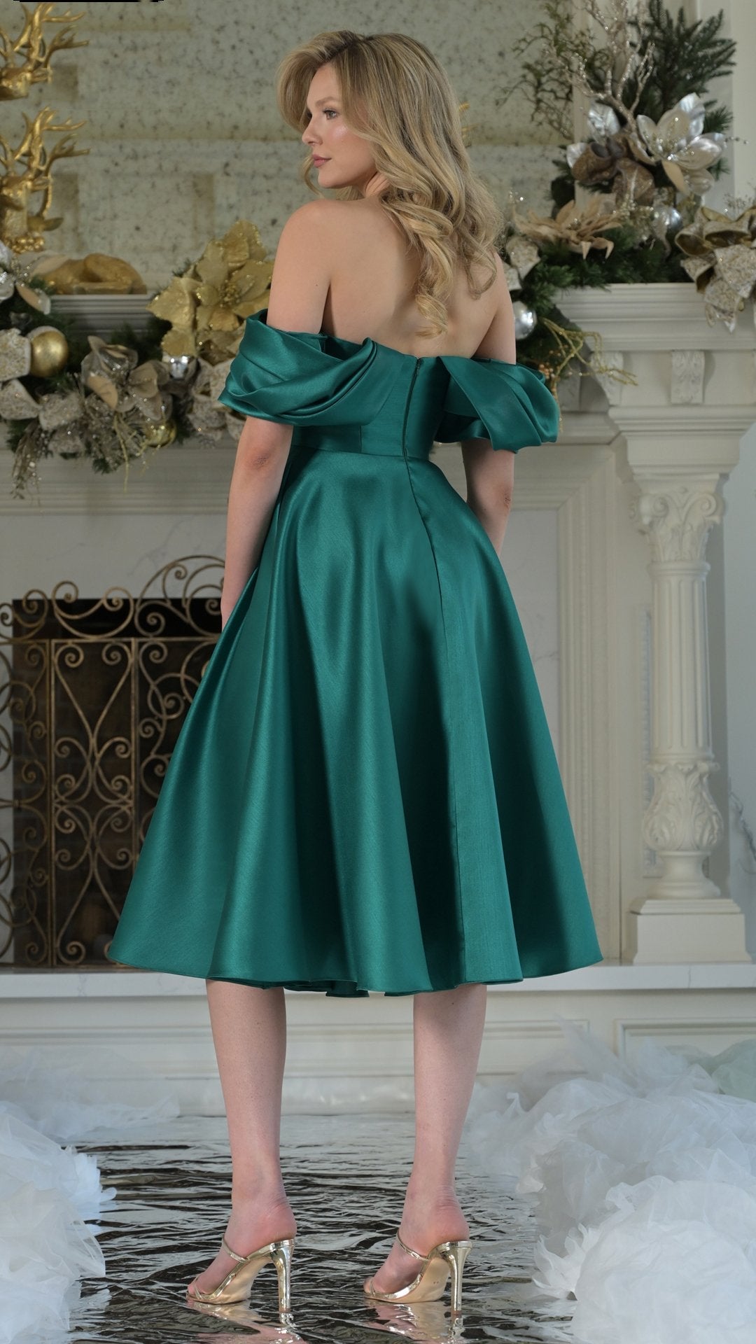 Margot A-Line Midi Formal Dress in Black Black 2