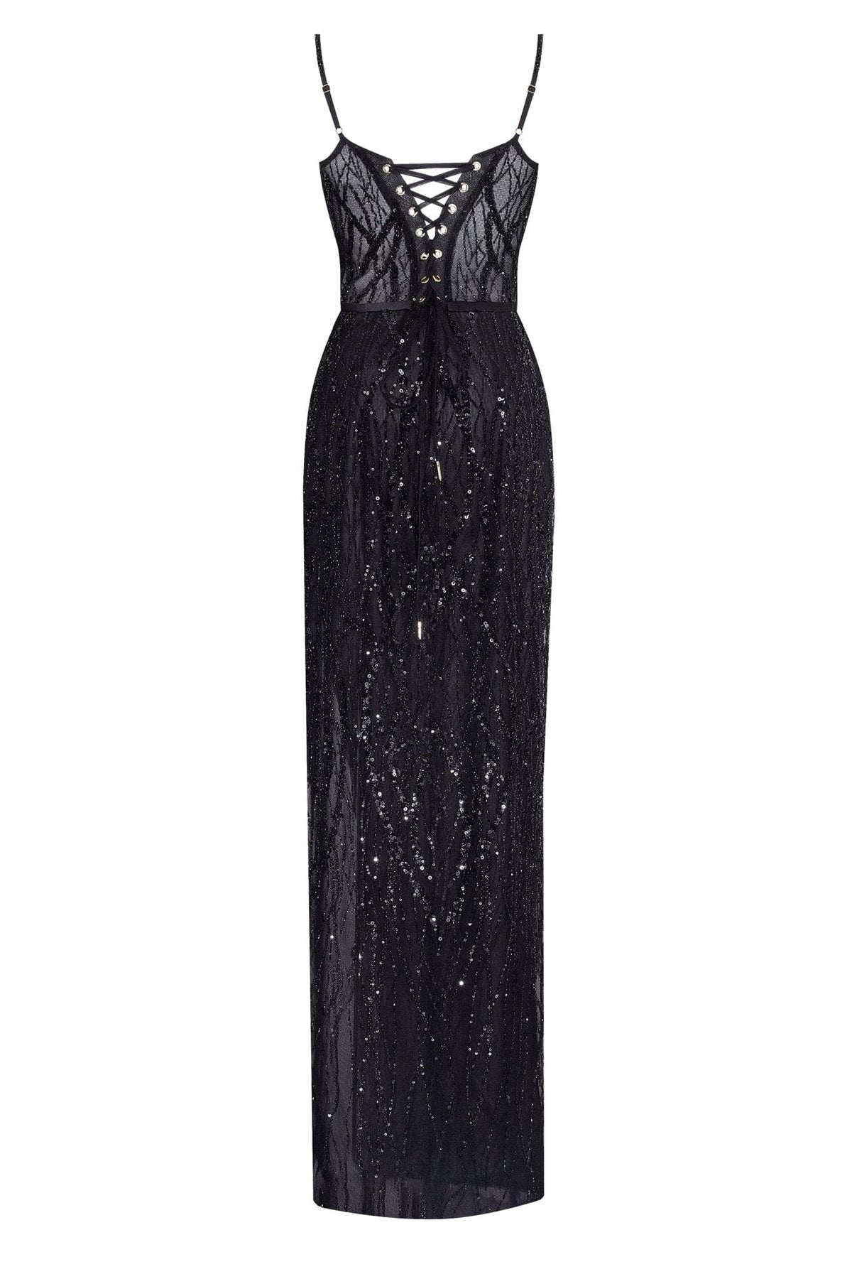 Milla Satin Maxi Dress Black 4