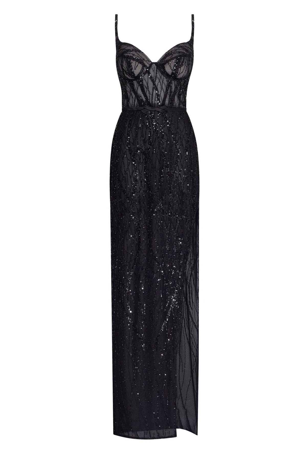 Milla Satin Maxi Dress Black 2