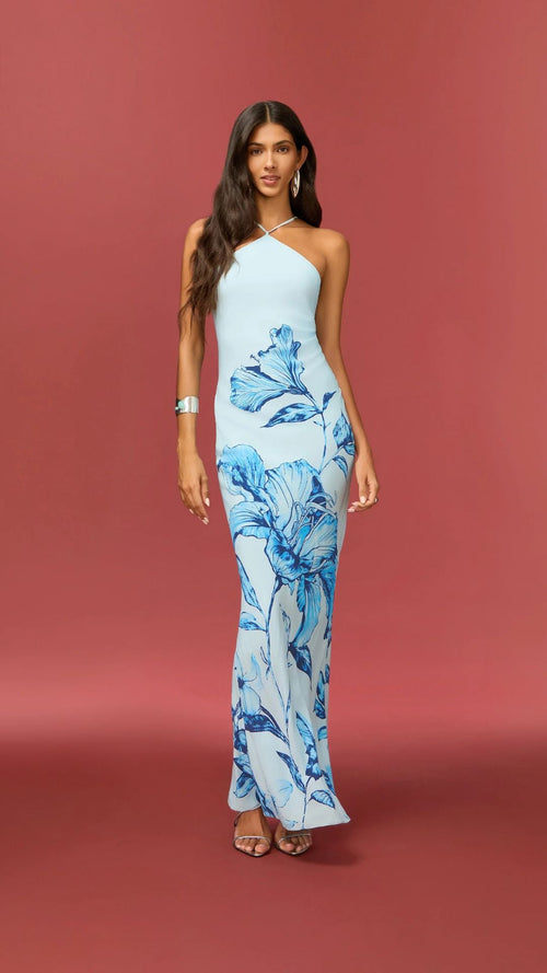 Milo Halter Maxi Dress Blue 1