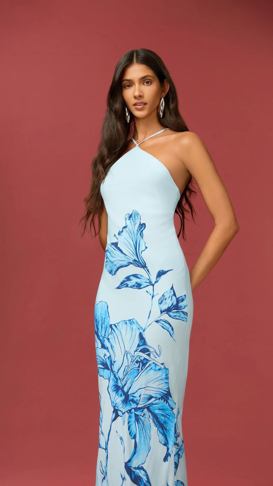 Milo Halter Maxi Dress Blue 3