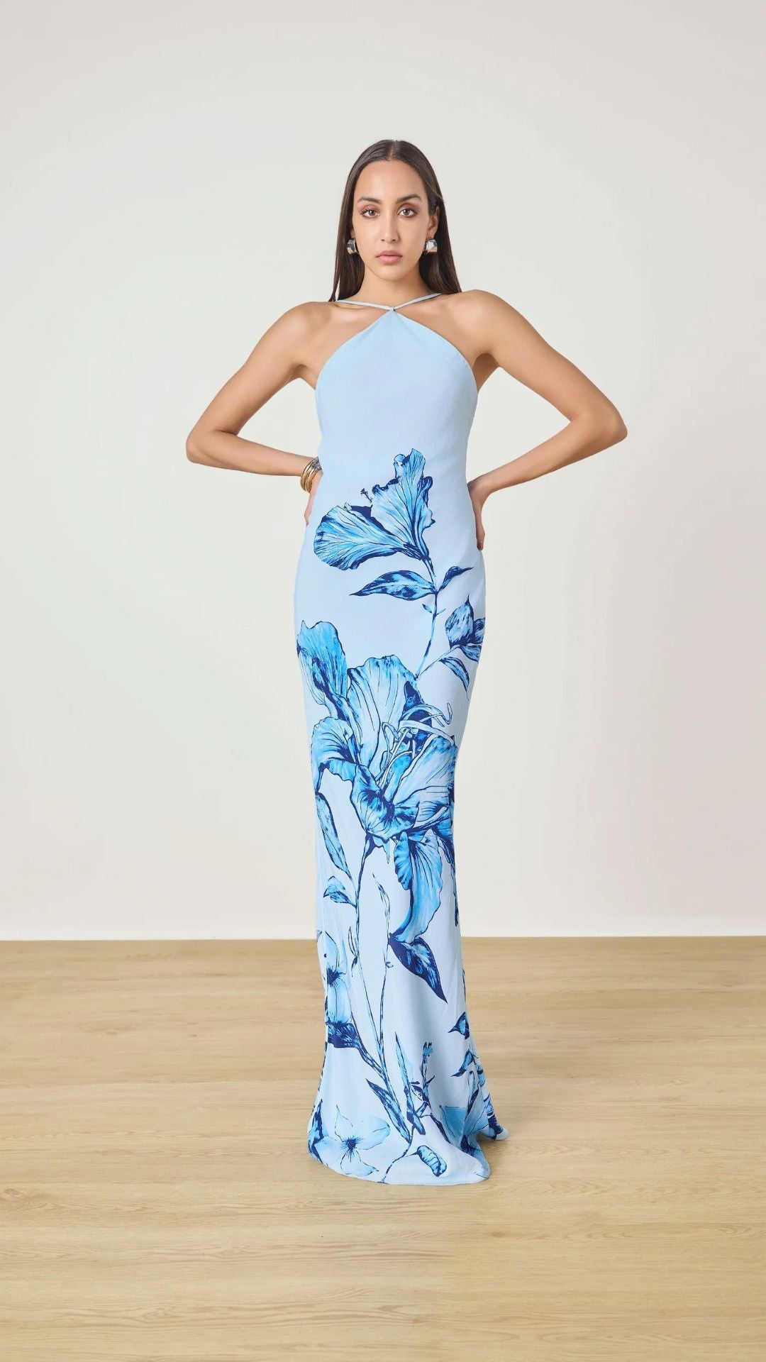 Milo Halter Maxi Dress Blue 4