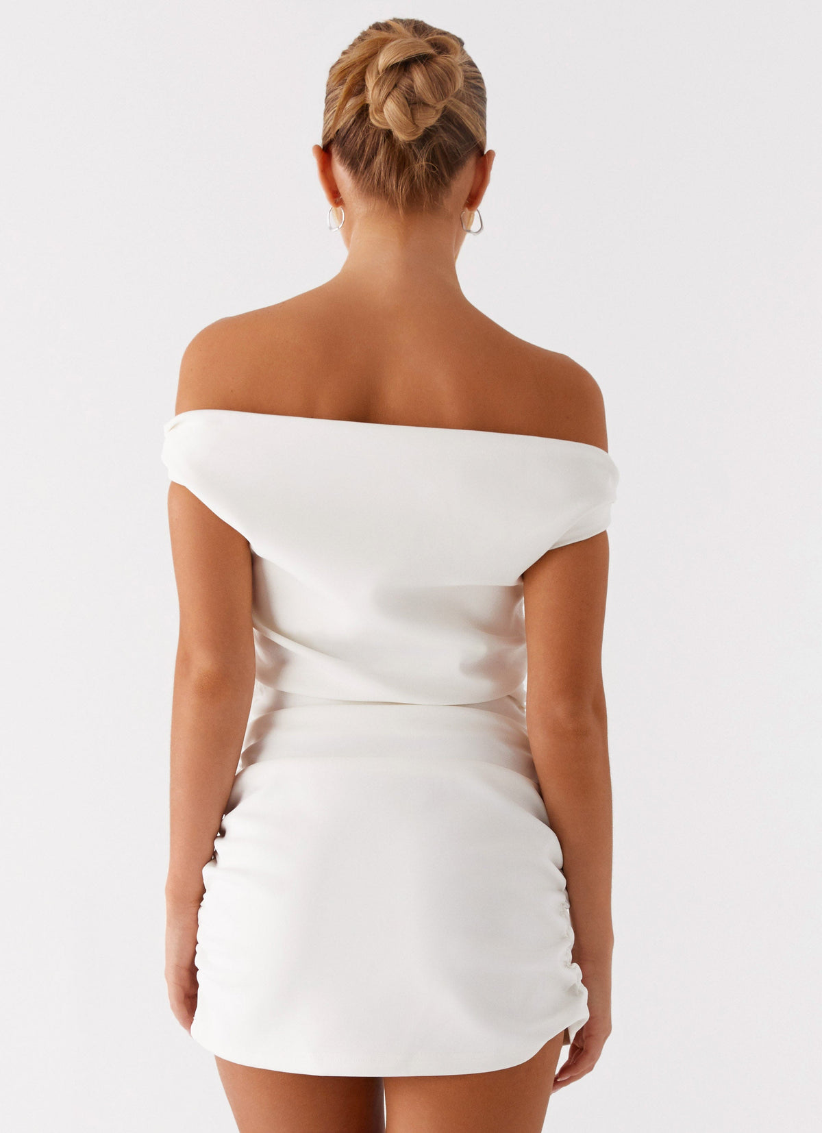 Morgan Off-Shoulder Mini Dress Ivory 4