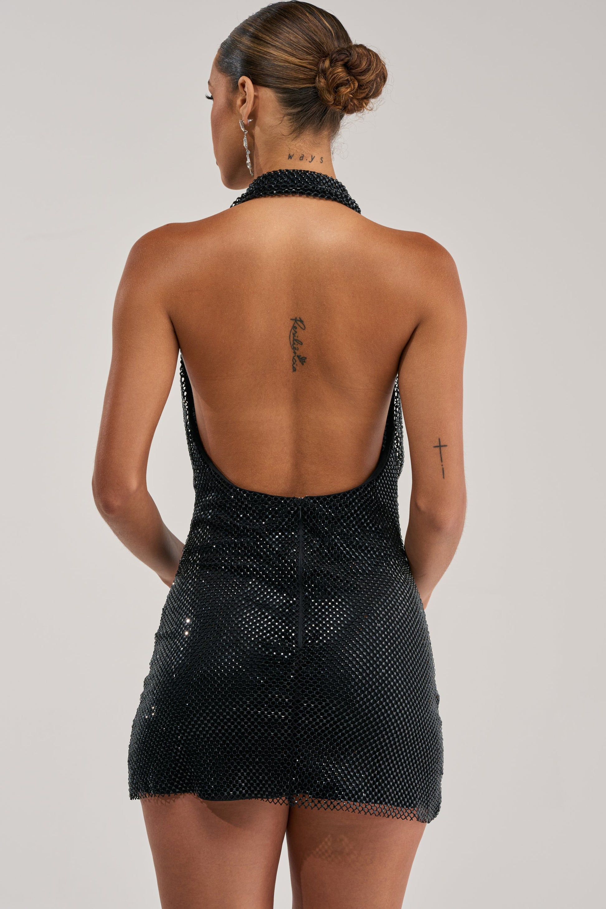 Akira Rhinestone Halter Mini Dress 4
