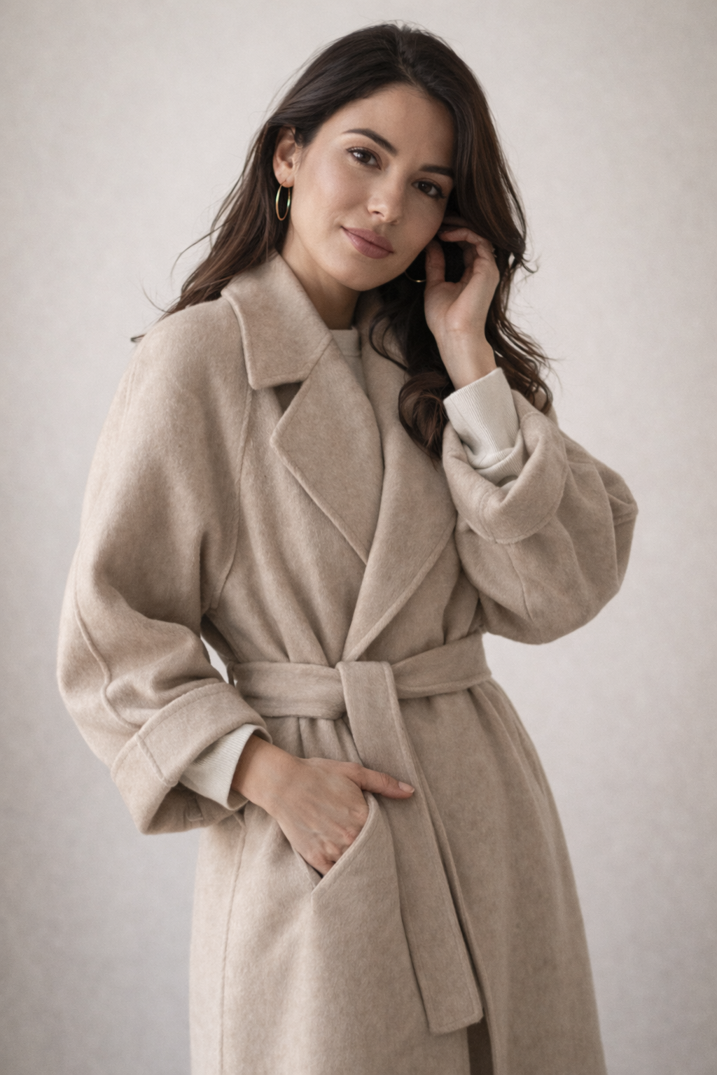 Caith Belted Maxi Coat Beige 7