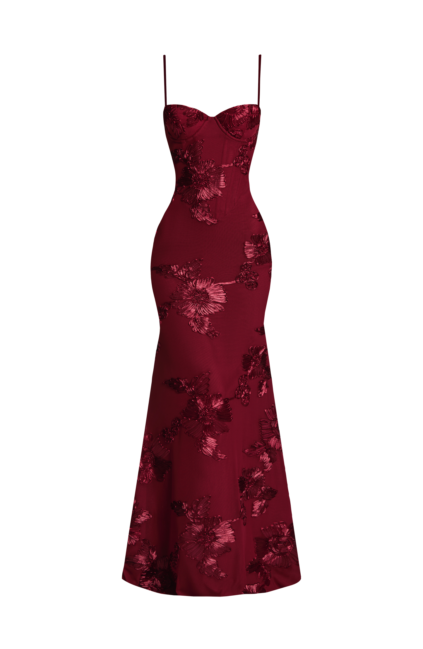Nefertiti Plum Silk Maxi Dress Burgundy 7