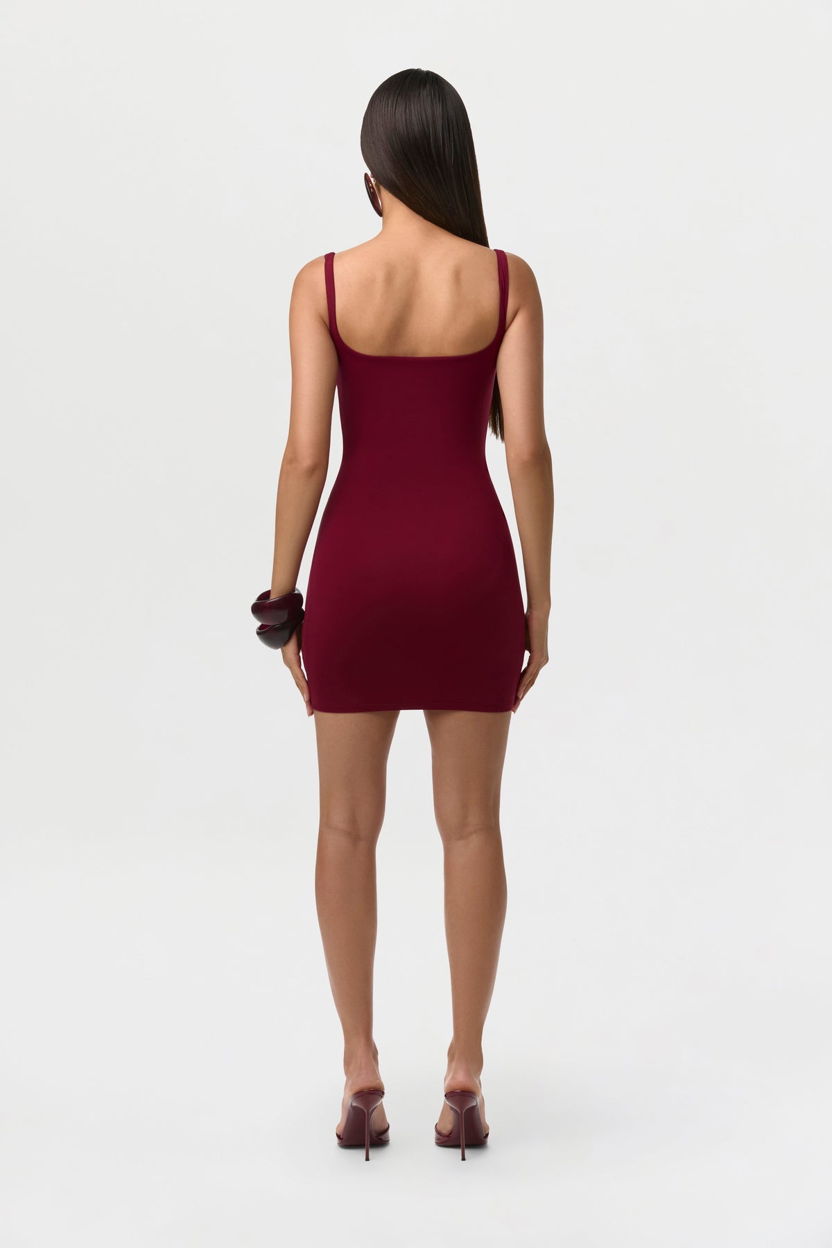 Dorothea Satin Tank Mini Dress Black 4