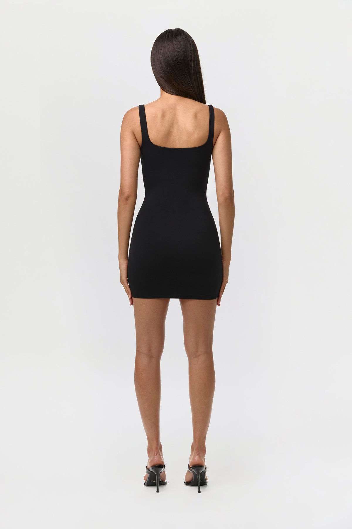 Dorothea Satin Tank Mini Dress Black 8