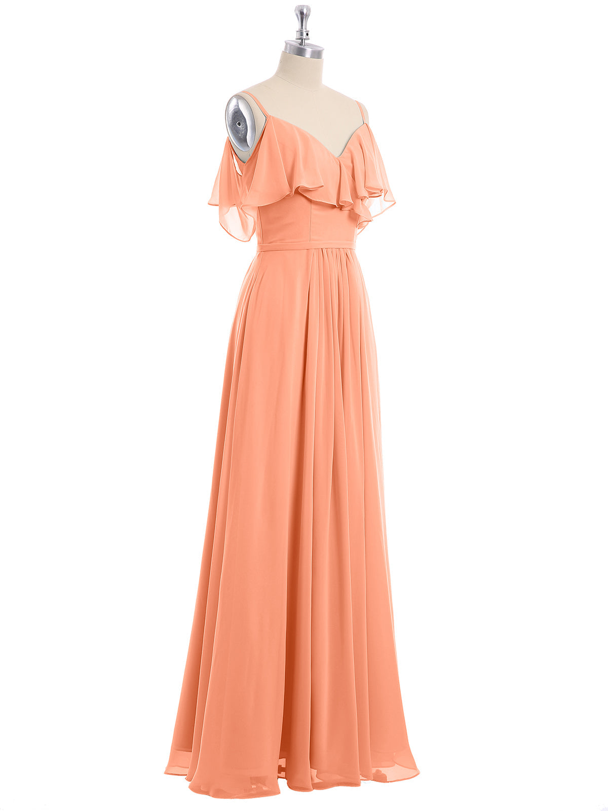Margot Chiffon Off-Shoulder Dress Papaya 6