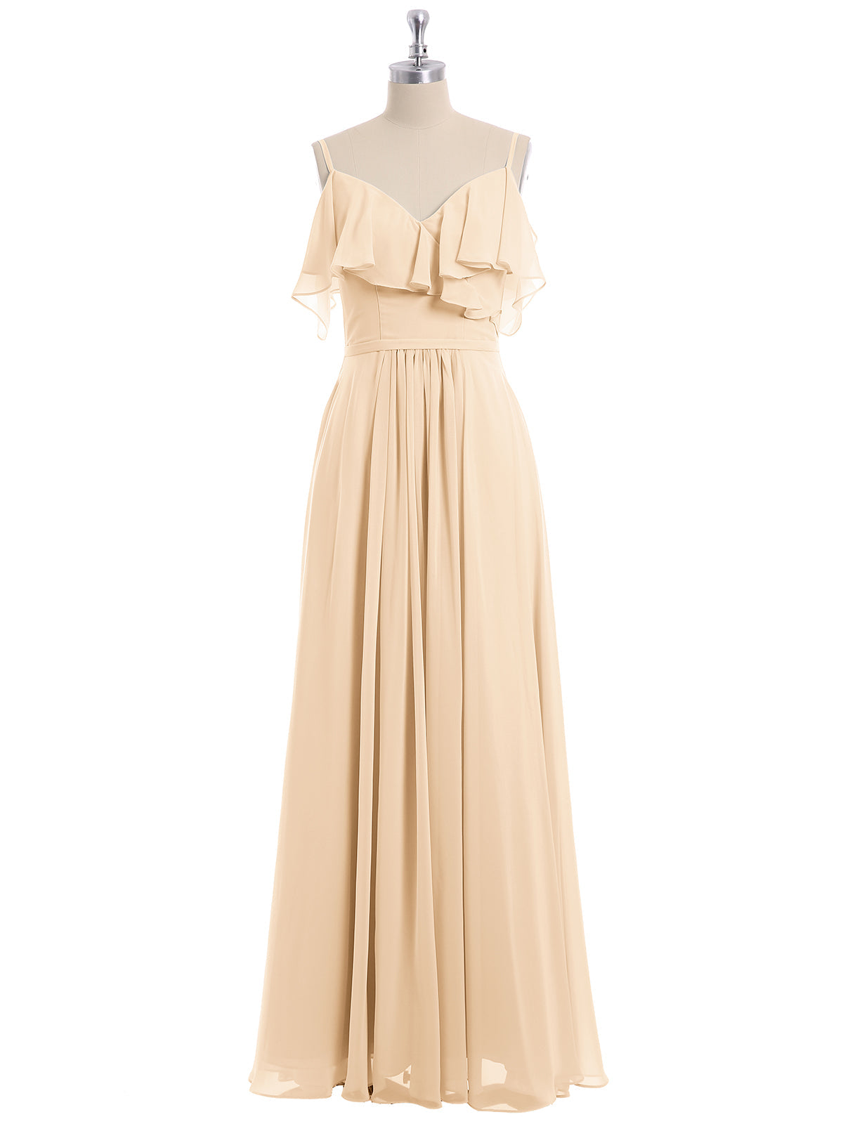 Margot Chiffon Off-Shoulder Dress Peach 4