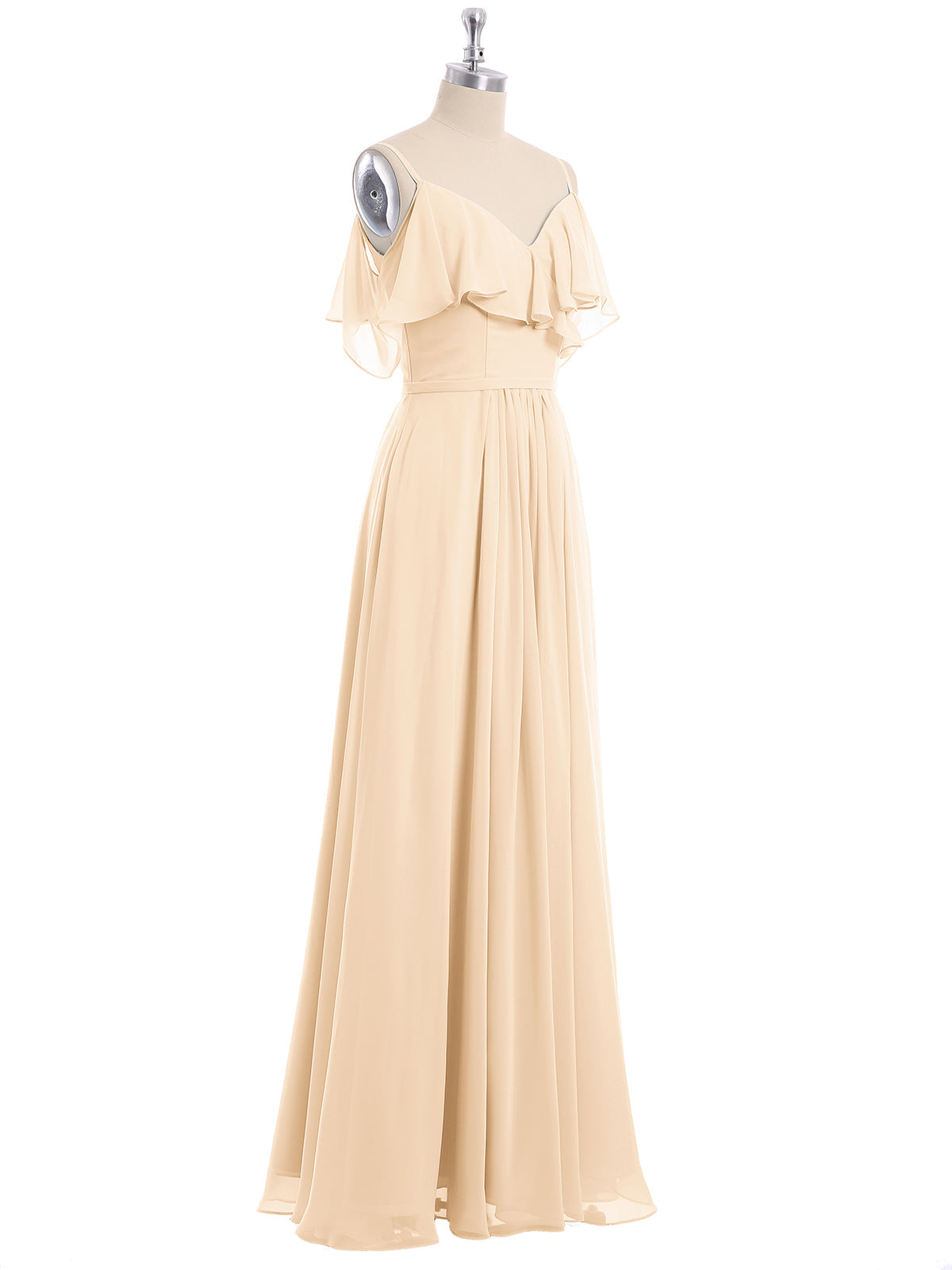 Margot Chiffon Off-Shoulder Dress Peach 6