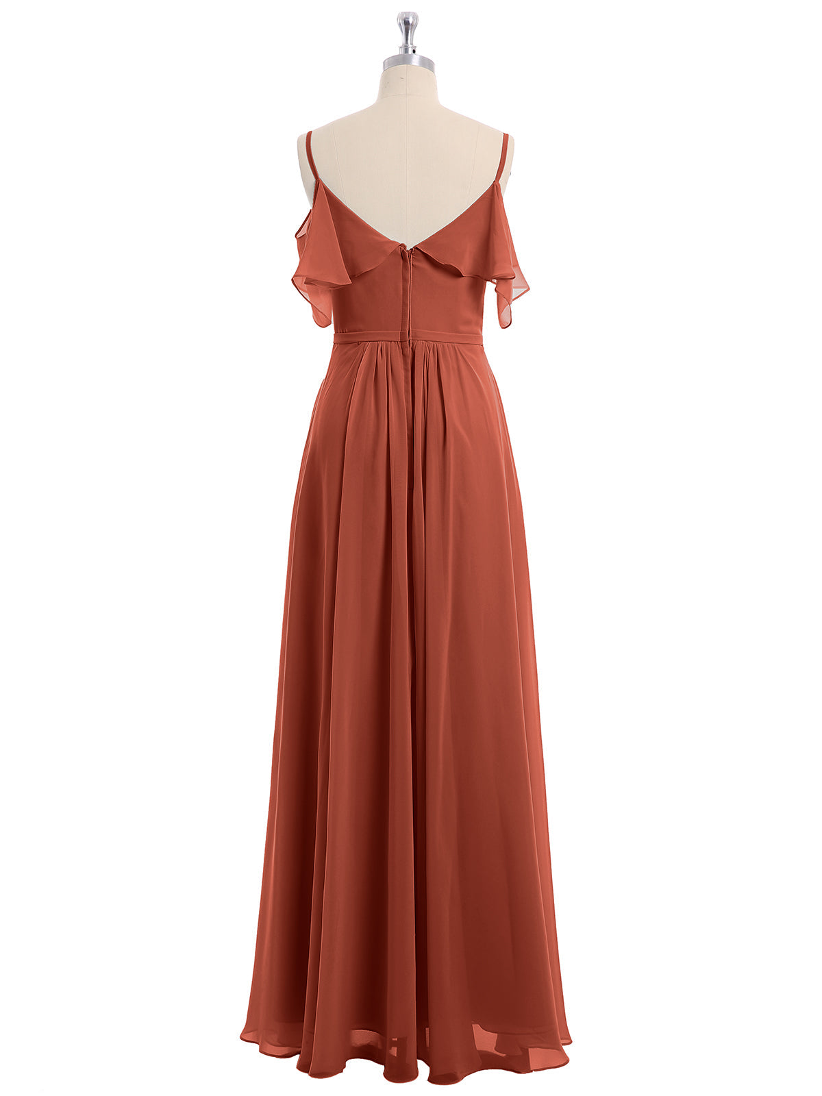 Margot Chiffon Off-Shoulder Dress Rust 5