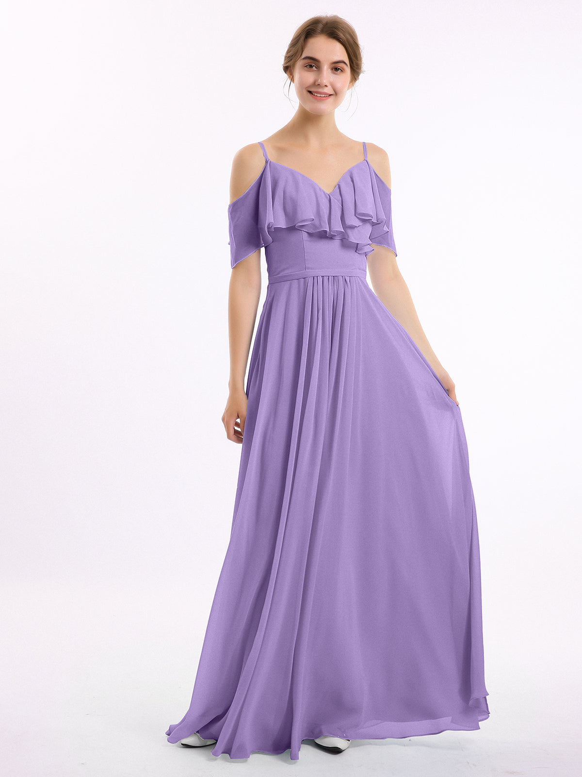 Margot Chiffon Off-Shoulder Dress Tahiti 1