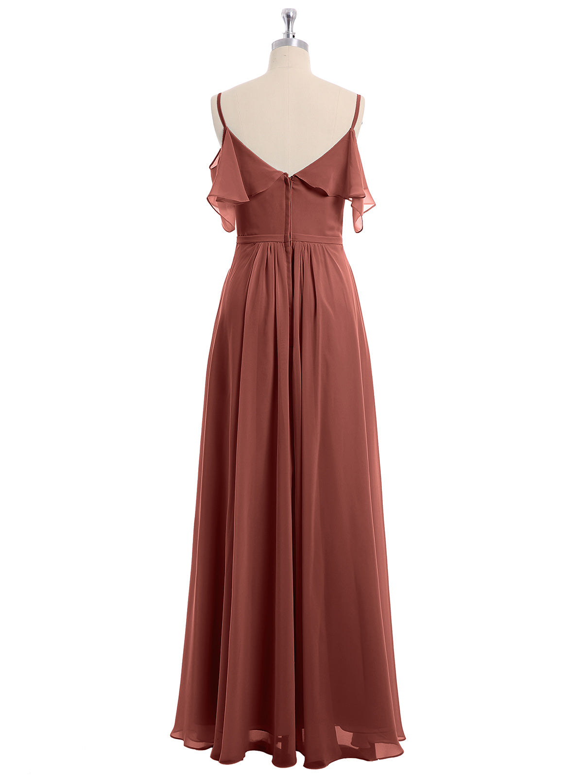 Margot Chiffon Off-Shoulder Dress Terracotta Plus Size 5