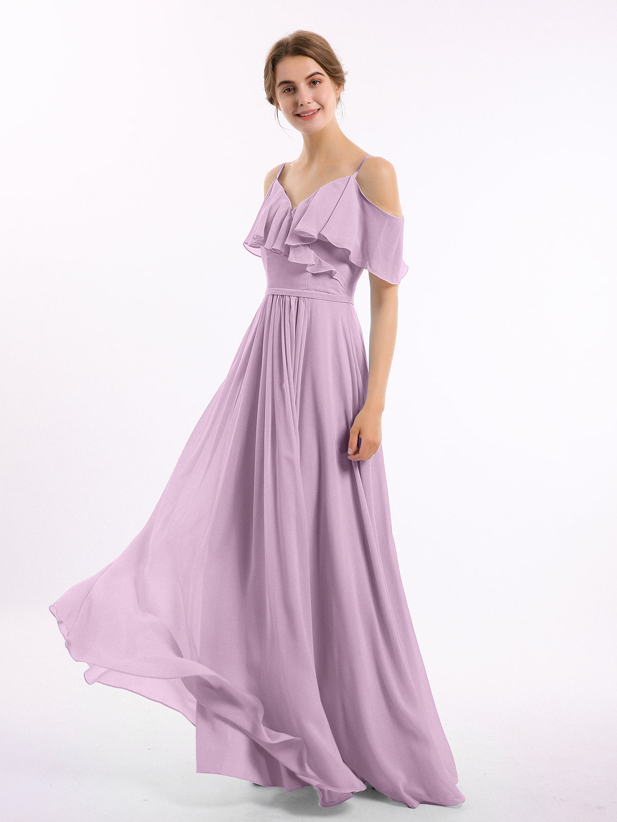Margot Chiffon Off-Shoulder Dress Wisteria 3