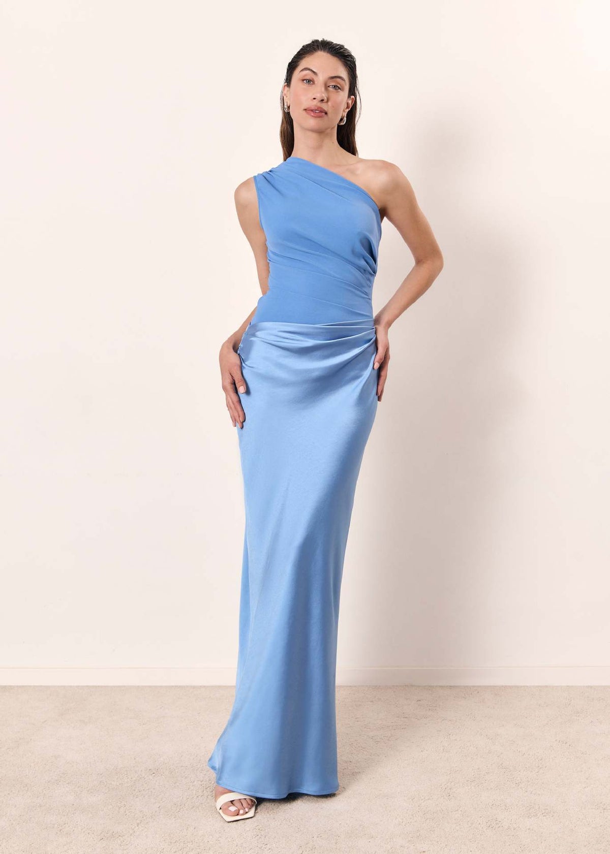 Isolde One-Shoulder Evening Dress Matcha 3
