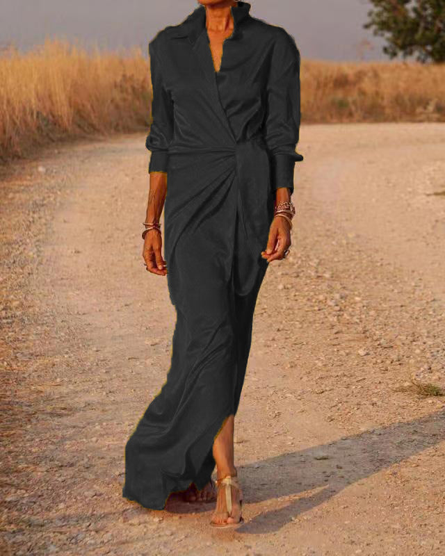 Margot Asymmetrical Wrap Maxi Dress Multi 27