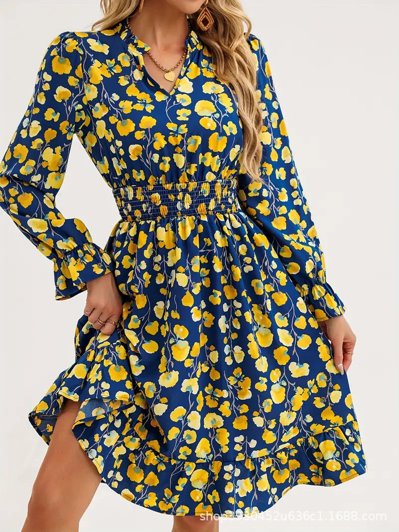 Sophia Floral Mini Dress with Puff Sleeves Floral 4
