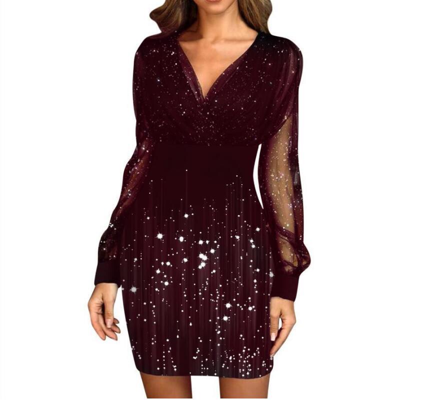 Valentina Sequin Mesh Mini Dress Multi 6