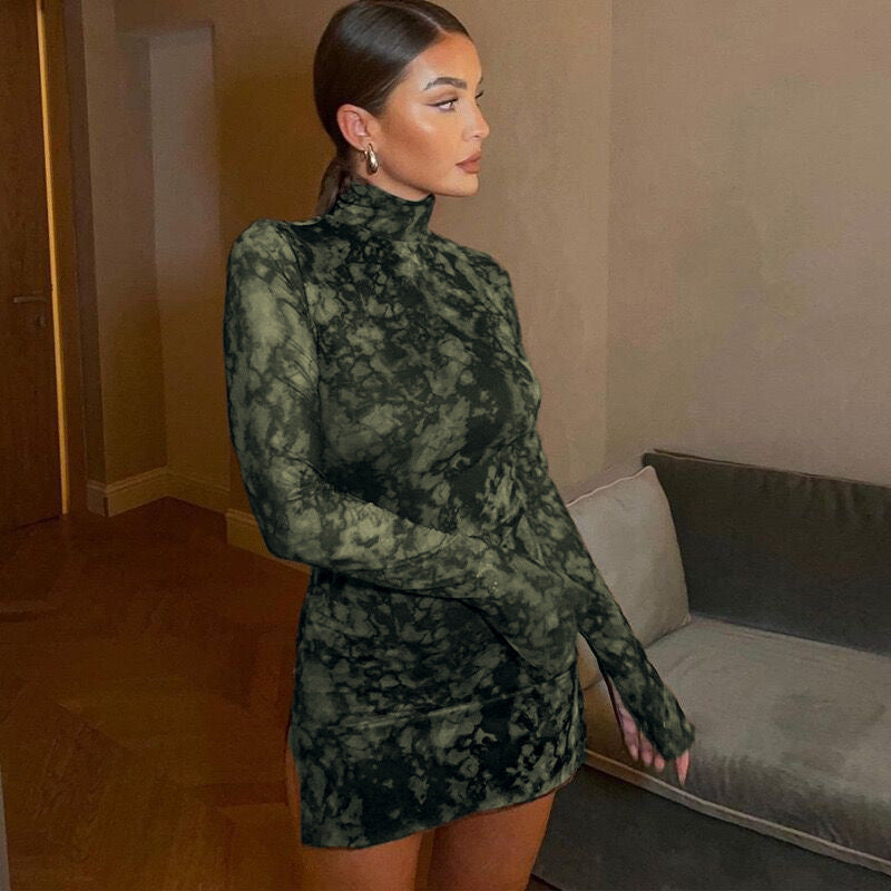 Isabelle Lace Mini Dress with High Slit Multi 5