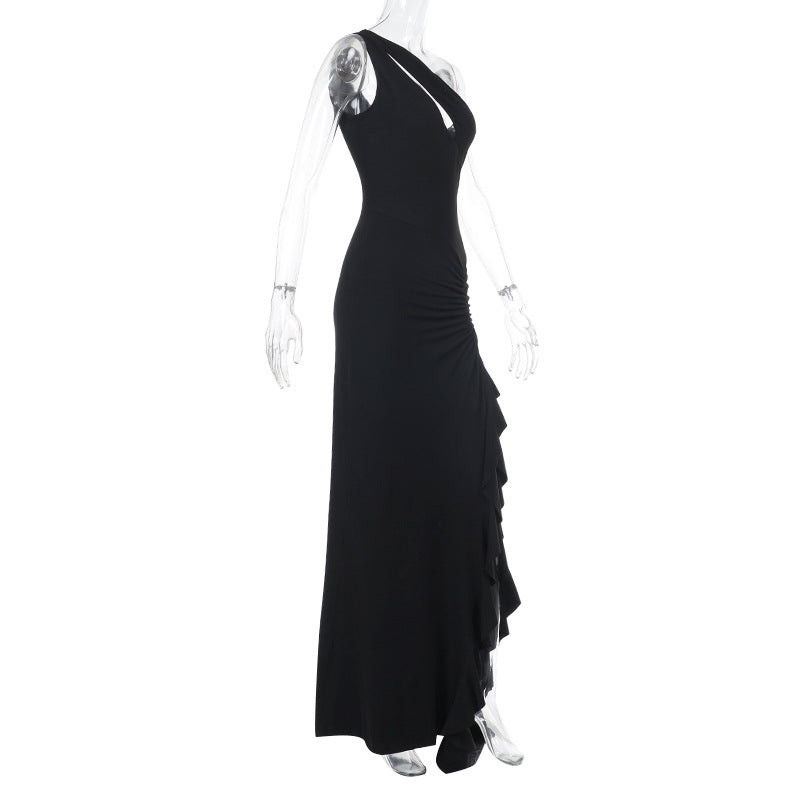 Valentina Asymmetrical Ruched Maxi Dress Multi 6