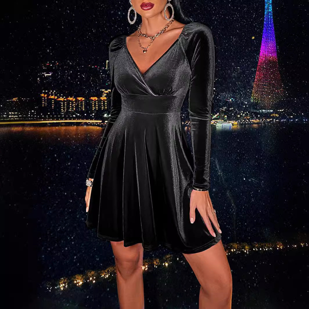 Zelda Velvet Tuxedo Dress Black 2